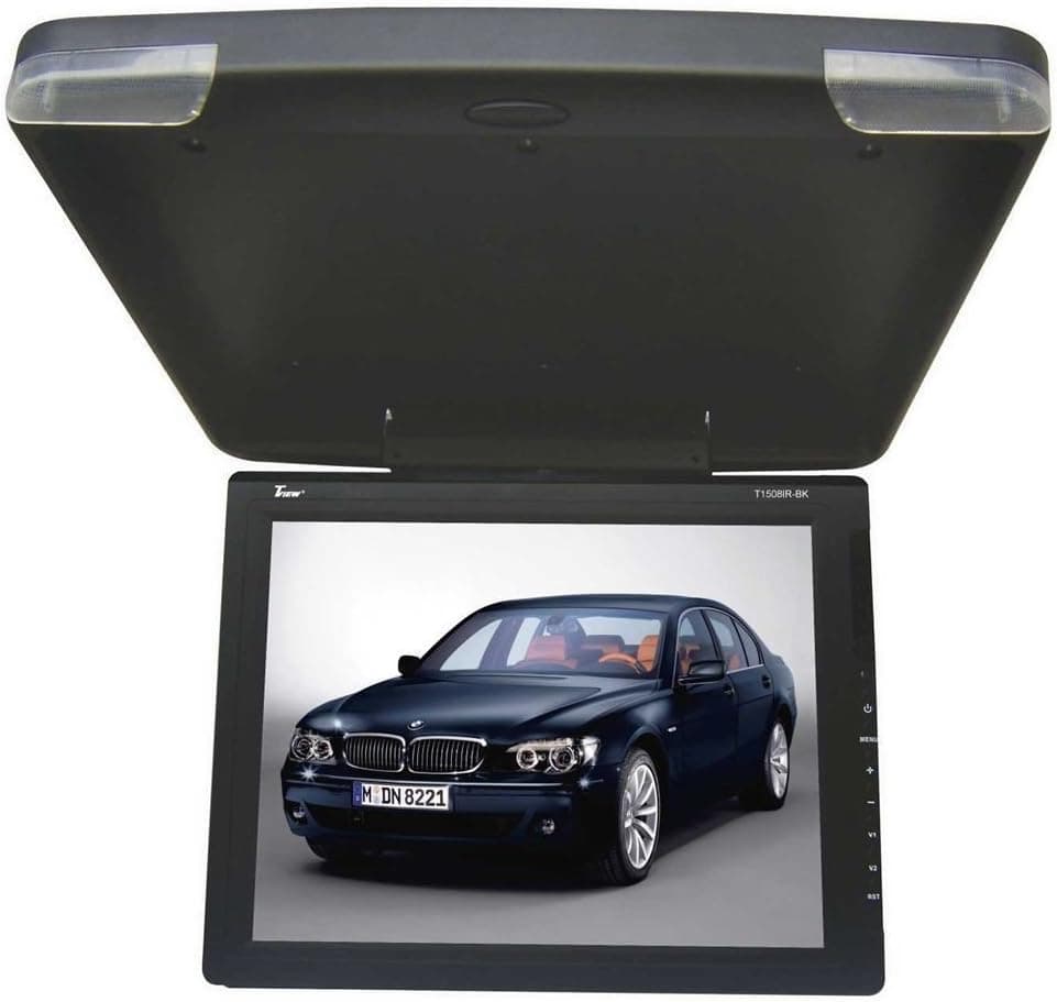 Tview T1508ir-bk 15 Overhead Flip Down Car Monitor W/Remote T1508irbk