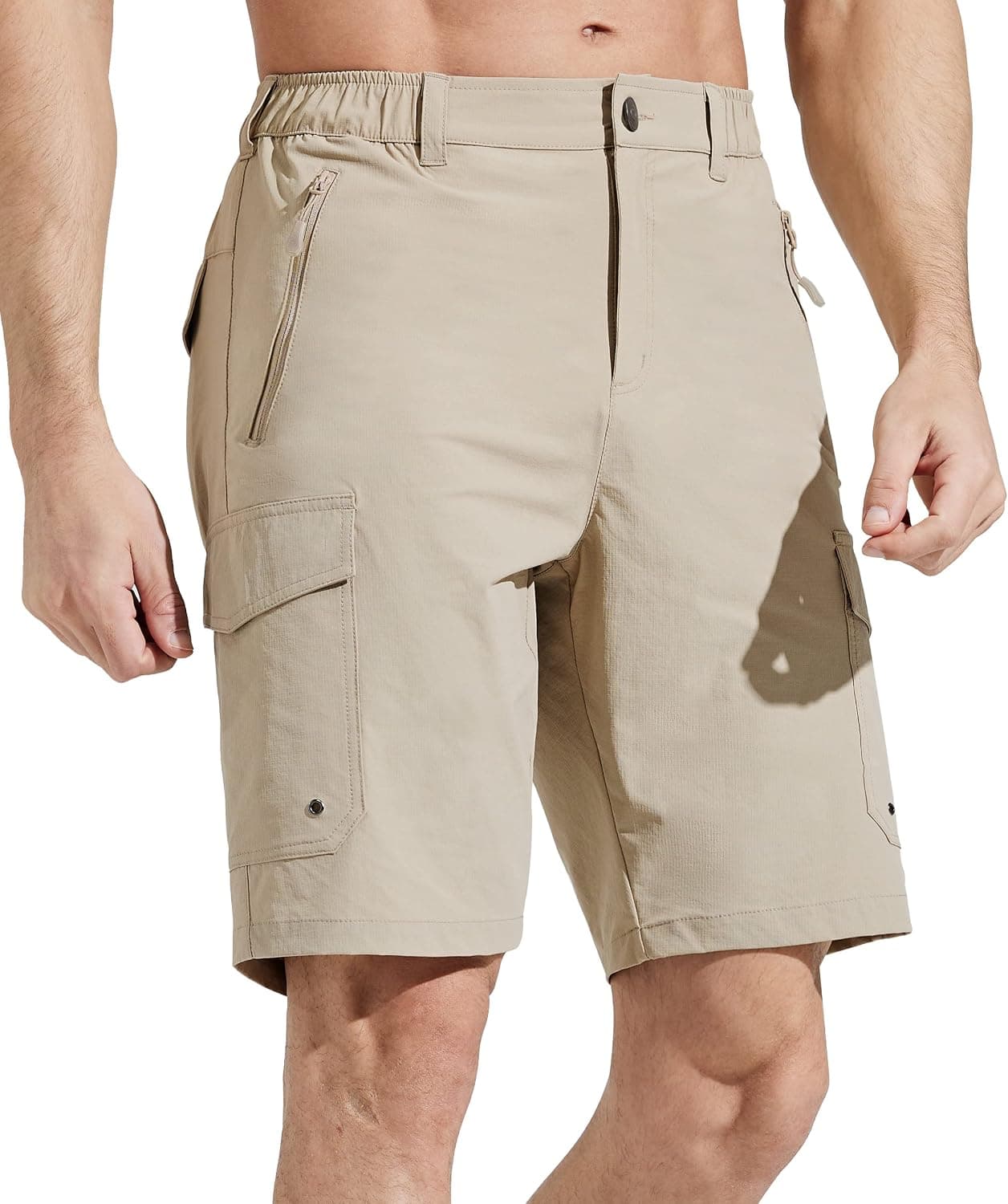 MASKERT Men's Hiking Cargo Shorts with 6 Pockets Quick Dry Golf Shorts Travel Fishing Stretch Lightweight Water Resistant