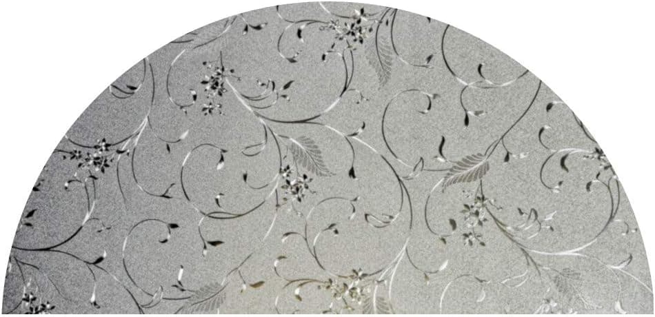 PROTINT WINDOWS Precut Elegant Flower Arched Window Film Shade, Self Adhesive Static Cling, 21 inches Diameter