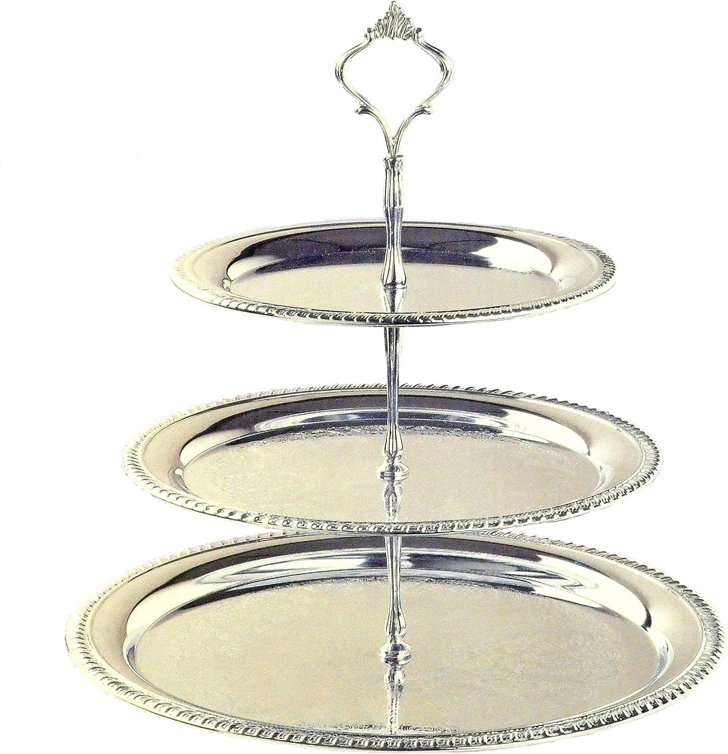 3 Tier Serving Tray Chrome Plated