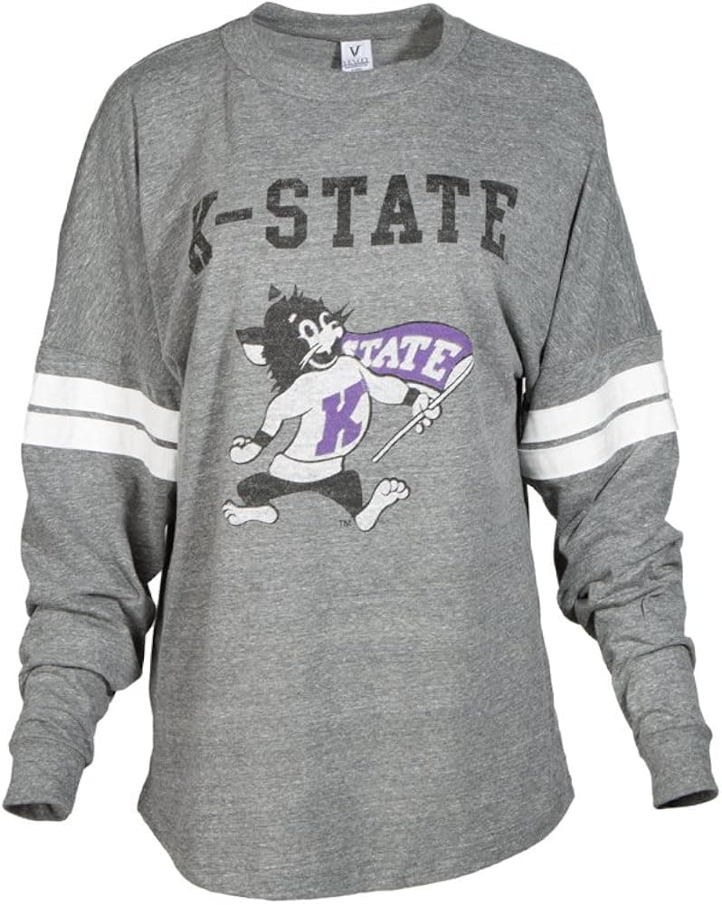 Venley NCAA Betty Women's Long Sleeve Tri- Blend Football Tee