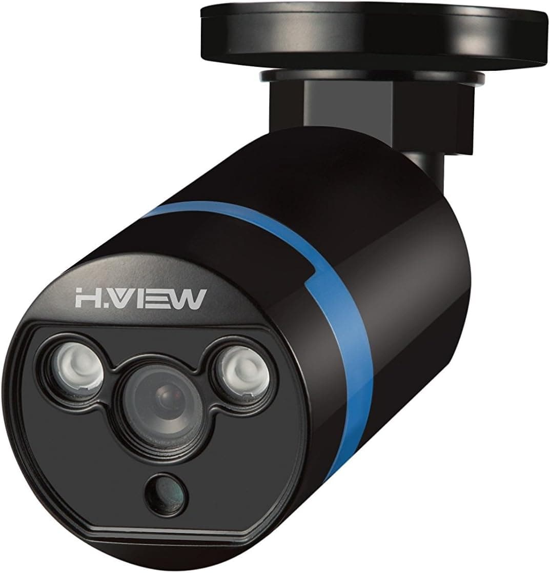 H.view HD 4.0mp PoE NVR HD Security Camera Black, 4 Megapixels 19201080P Weatherproof CCTV Bullet Camera, 1PCS Power Over Ethernet Camera