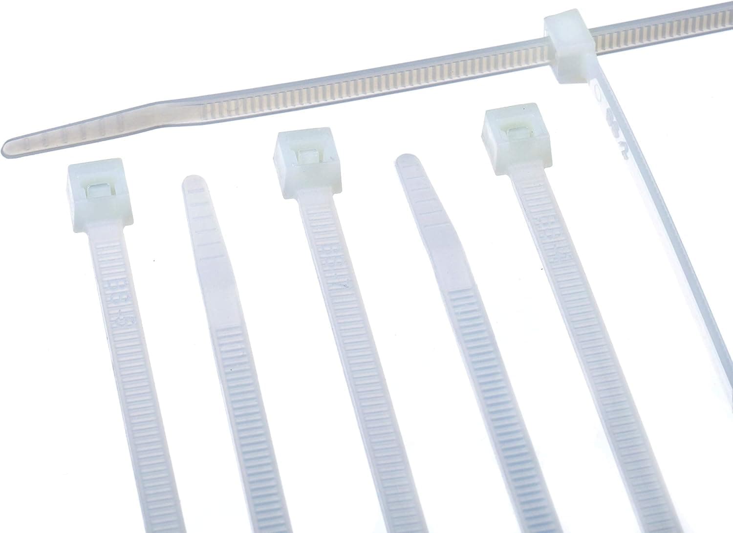 14 inch White Nylon Zip Ties - Strong Zip Tie, Wire Ties - Indoor and Outdoor Rated - No Tools Needed , Zip Ties (Wire Ties, Cable Ties), 100 Pack - White - 14"