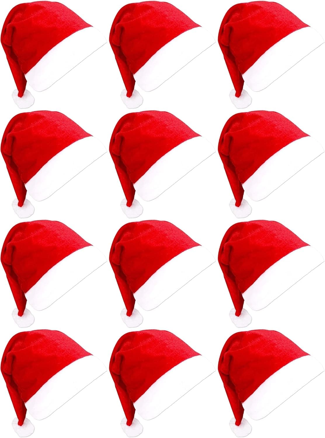 SORANGEUN 12pcs Sant Hats,Comfortable Christmas Hats Bulk for Little Ones,Red Classic Santa Claus Hats,Gorro De Navidad Para NiñOs