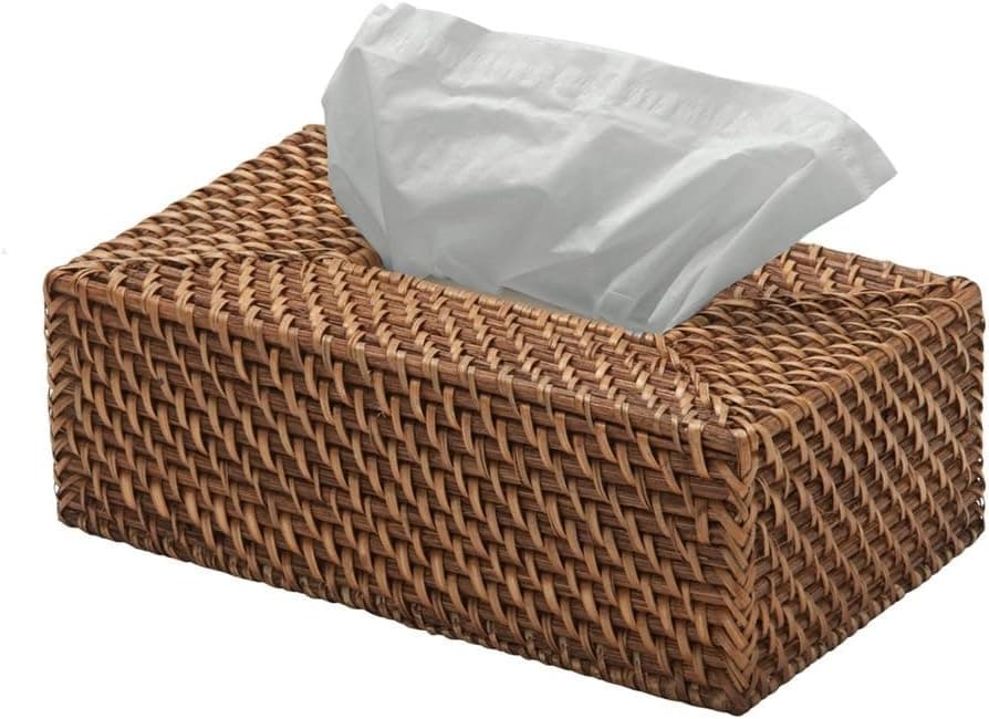 KOUBOO 1030018 Rectangular Tissue Box Cover, 10 Inch, Honey Brown