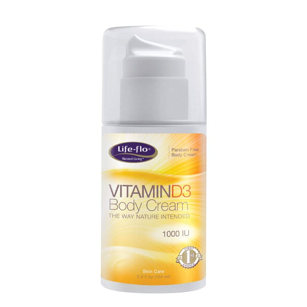 LIFE-FLO Vitamin D3 Body Cream 1000 IU | Replenishing Treatment Soothes and Hydrates Dry Skin | With Shea Butter | 3.5oz