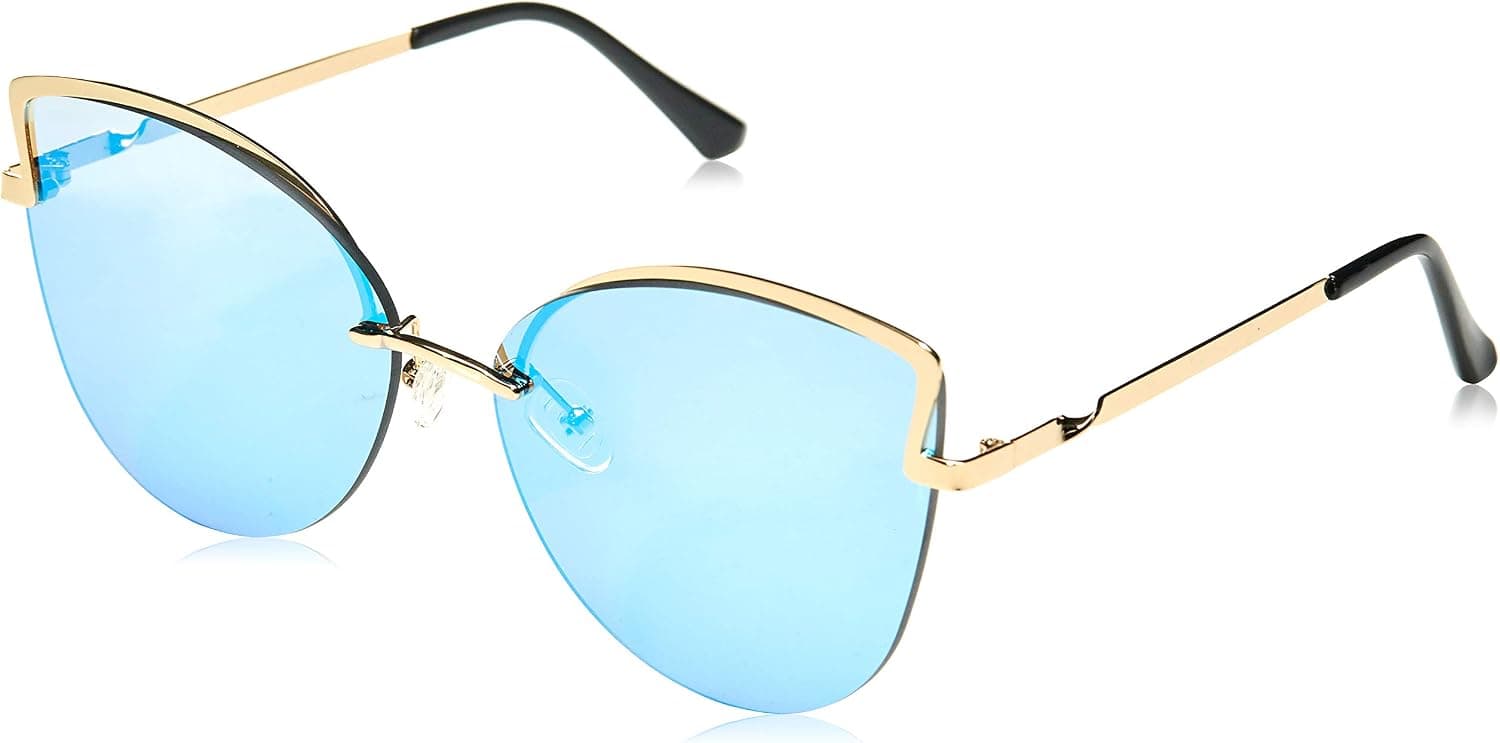 MAREINE Cateye Sunglasses Mirrored Lens Metal Frame MR1903