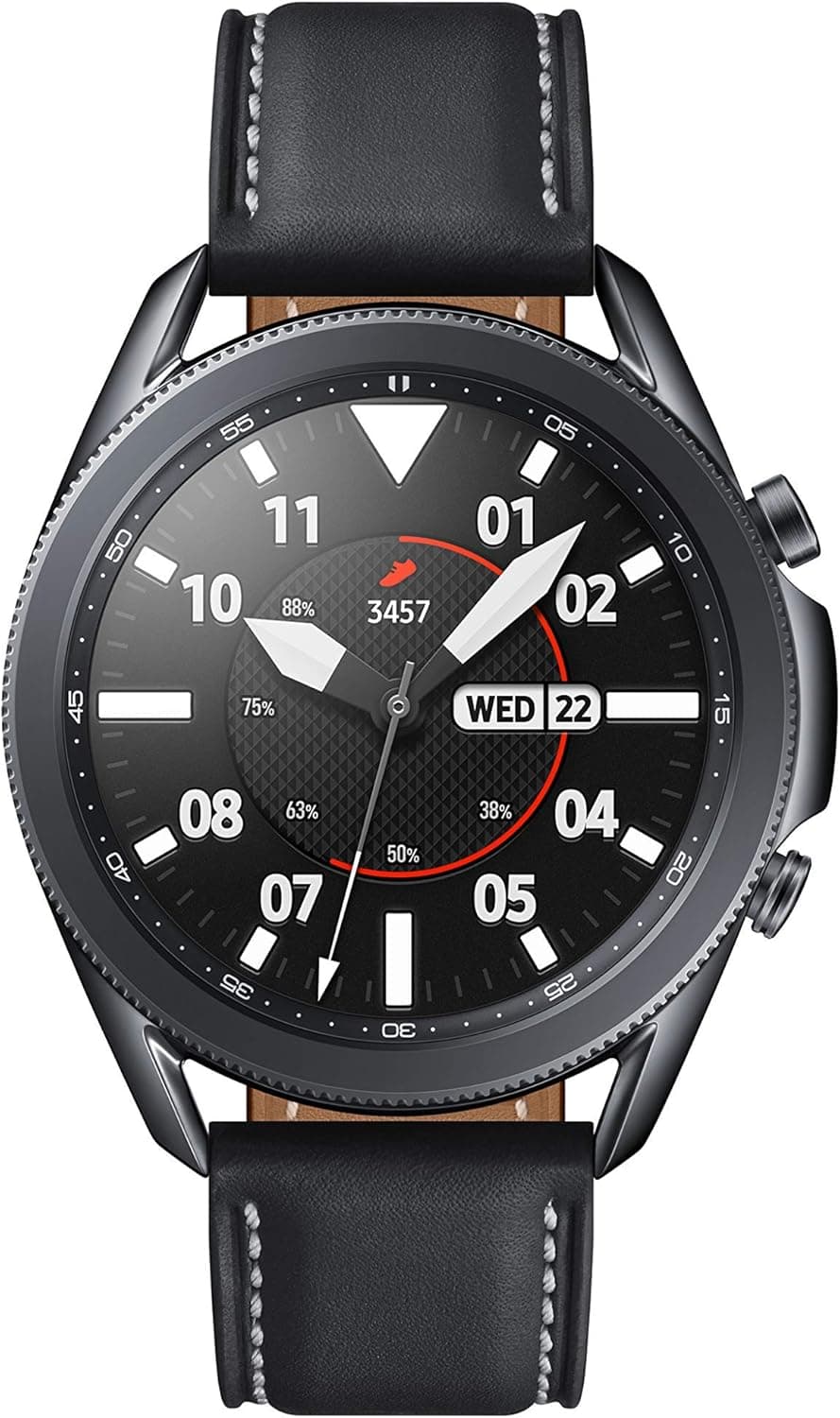 Samsung Galaxy Watch 3 (45mm, GPS, Bluetooth) Smart Watch with Advanced Health Monitoring, Fitness Tracking, and Long Lasting Battery - Mystic Black (US Version) (Renewed)