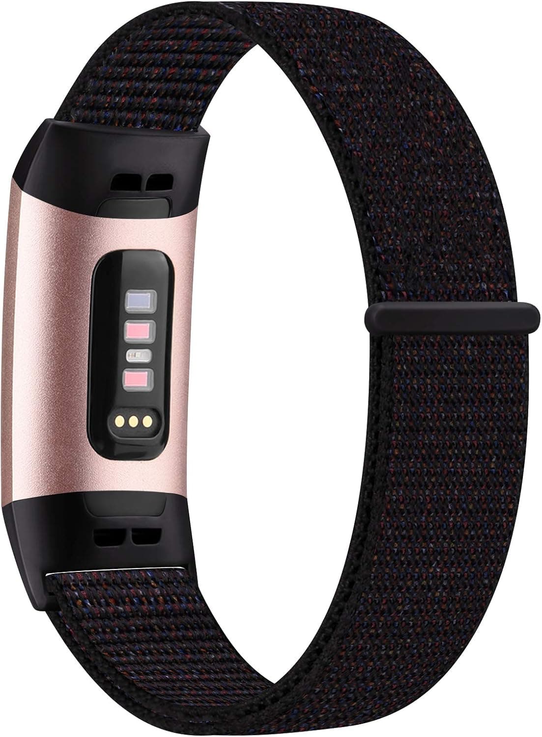 Nylon Loop Bands Compatible with Fitbit Charge 4 / Fitbit Charge 3 / Charge 3 SE Band, Soft Adjustable Breathable Replacement Band for Women and Man (Black sand)