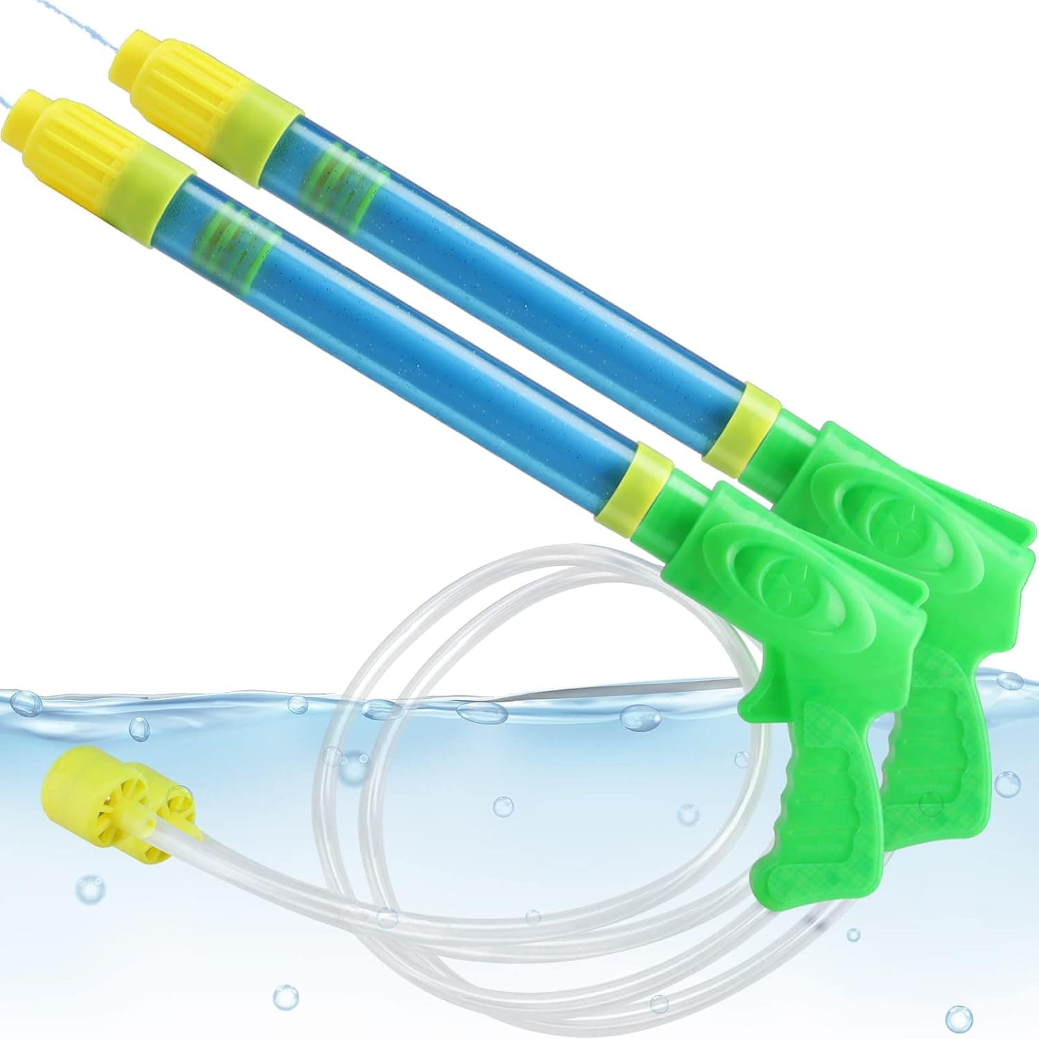Chridark Squirt Guns for Kids - 2 Pack Self-Priming Water Blaster Guns Long Range Shooting, Fun Super Soaker Gift Toys for Summer Outdoor Beach Backyard Swimming Pool Water Game, Blue