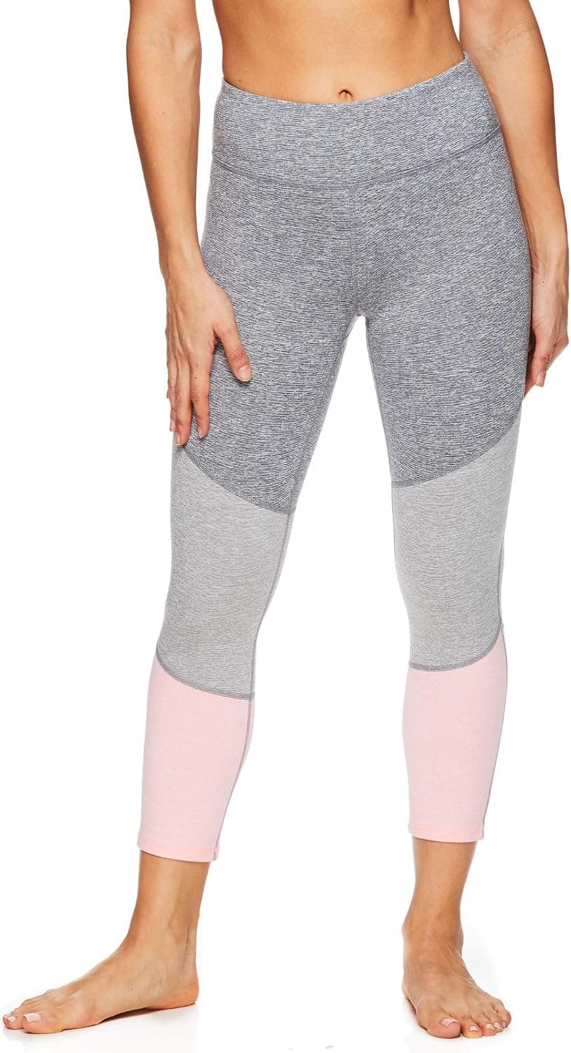 Gaiam Women's Capri Yoga Pants - Performance Spandex Compression Legging - Coral Glow Pink, Large