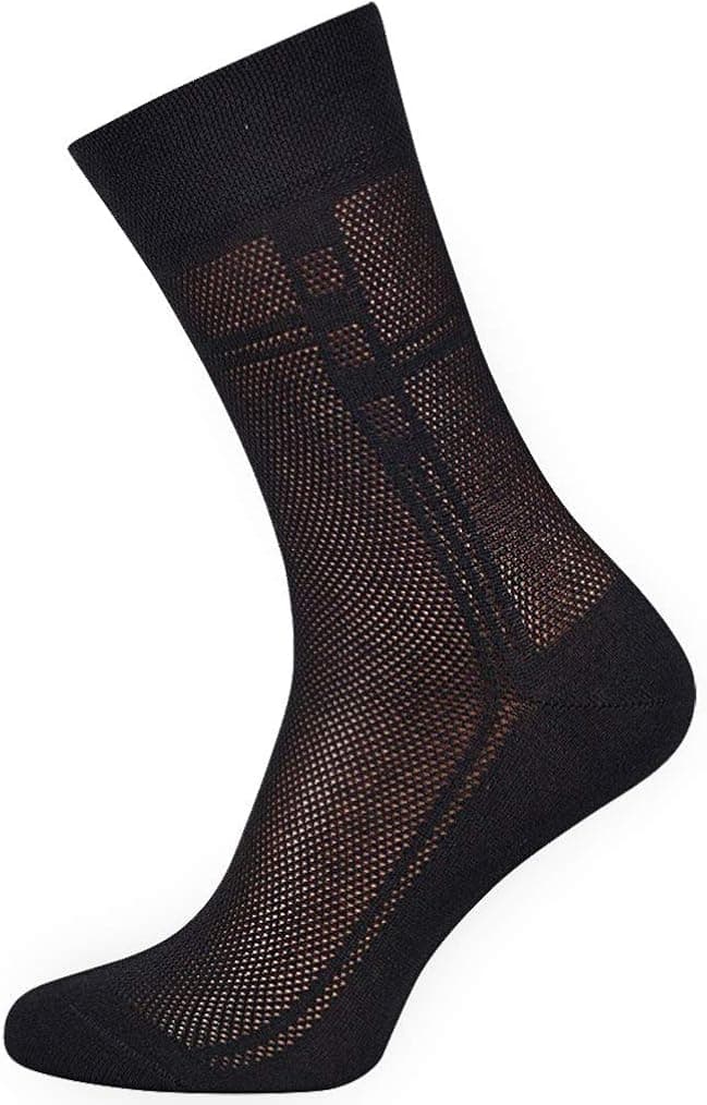 5-pack Men's Ultra thin Breathable Cotton Dress Socks Black, Large