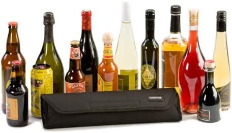 BottleWise Rollup, Padded, Liquid-Tight, Bottle Travel Sleeve, 1L, Onyx