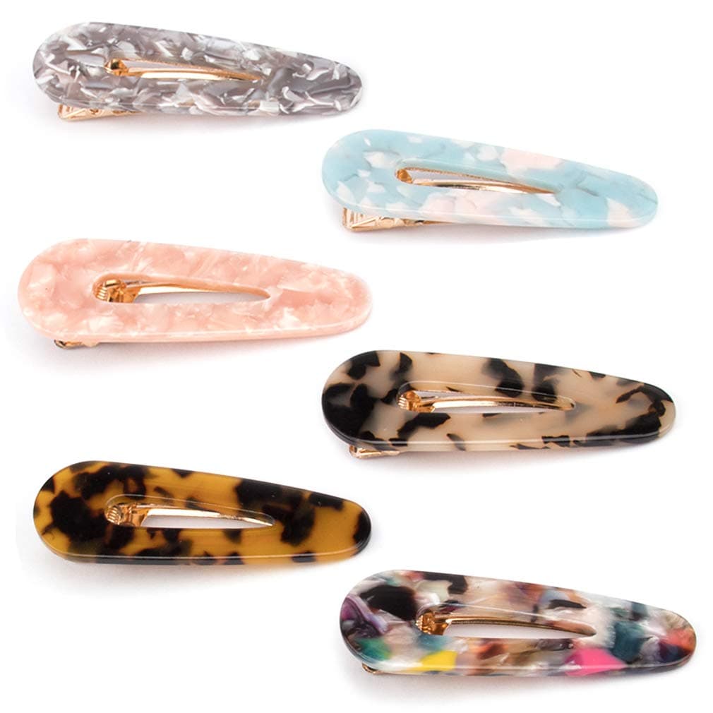 Acetate Hair Clip, Acrylic Alligator Hair Clip, Resin Hair Barrettes for Girls Woman Hair Accessories (6 Styles Duckbill Hair Clip, 6 Colors)