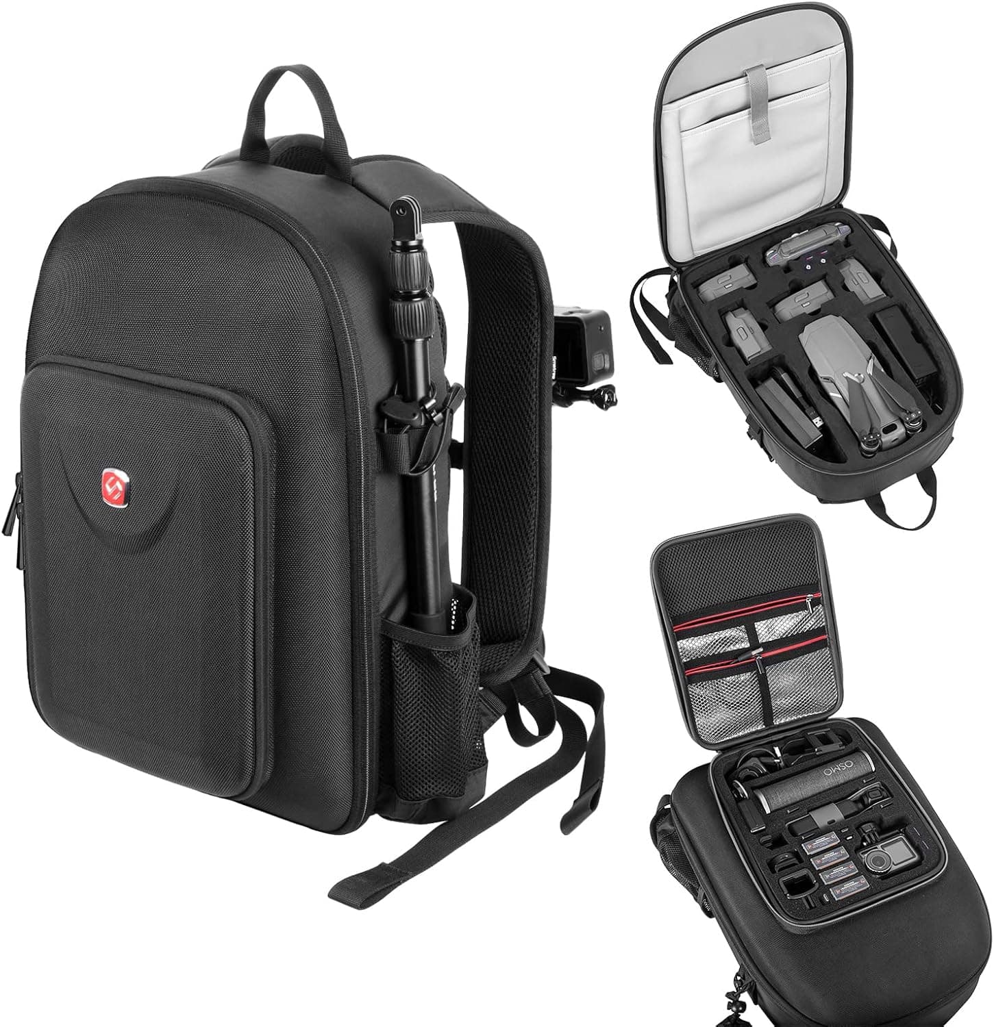 Smatree Backpack Compatible with DJI Mavic 2 Pro/ Zoom/ Osmo Pocket 2/DJI Osmo Action/Gopro Hero 11/10/9/8/7/6/5（NOT for Mavic Air/Air 2s/Smart Controller）