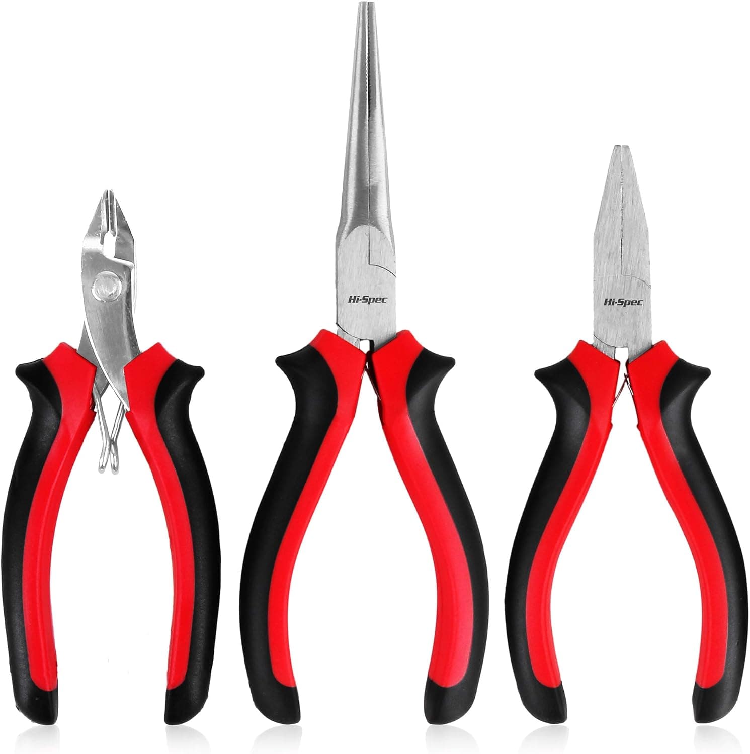 Hi-Spec 3pc Hobby & Craft Work Mini Pliers Tool Set. Precision Sprue Cutters, Long Needle and Flat Nose Pliers for Modelling, Metal Earth Kits, Jewellery & Model Making
