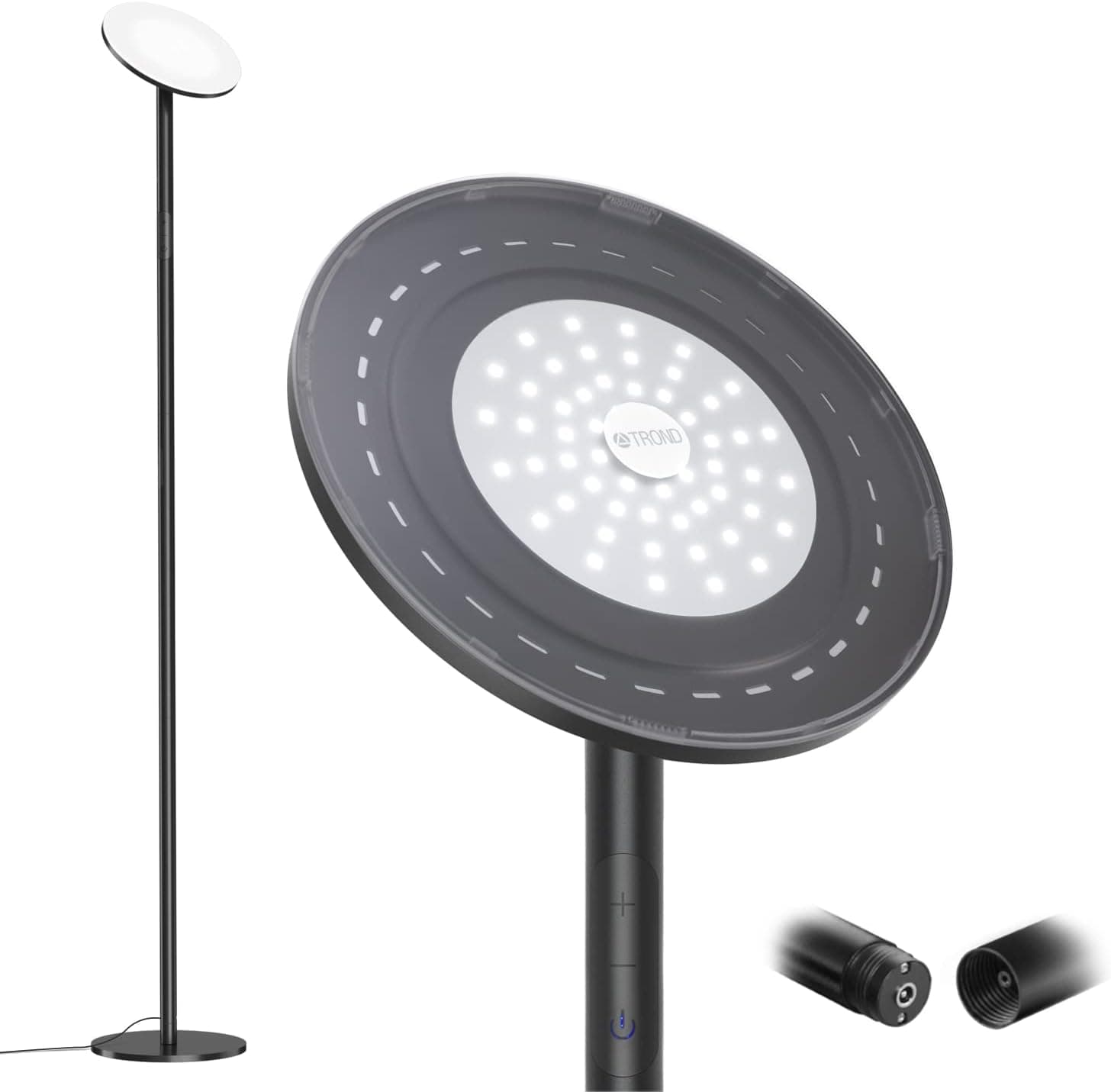 Floor Lamps for Living Room - 5000LM Super Bright LED Torchiere Floor Lamp with 5-Level Dimmable, 5500K Natural Daylight Modern Tall Standing Lamp Reading Light, 30mins Timer for Bedroom, Home Office