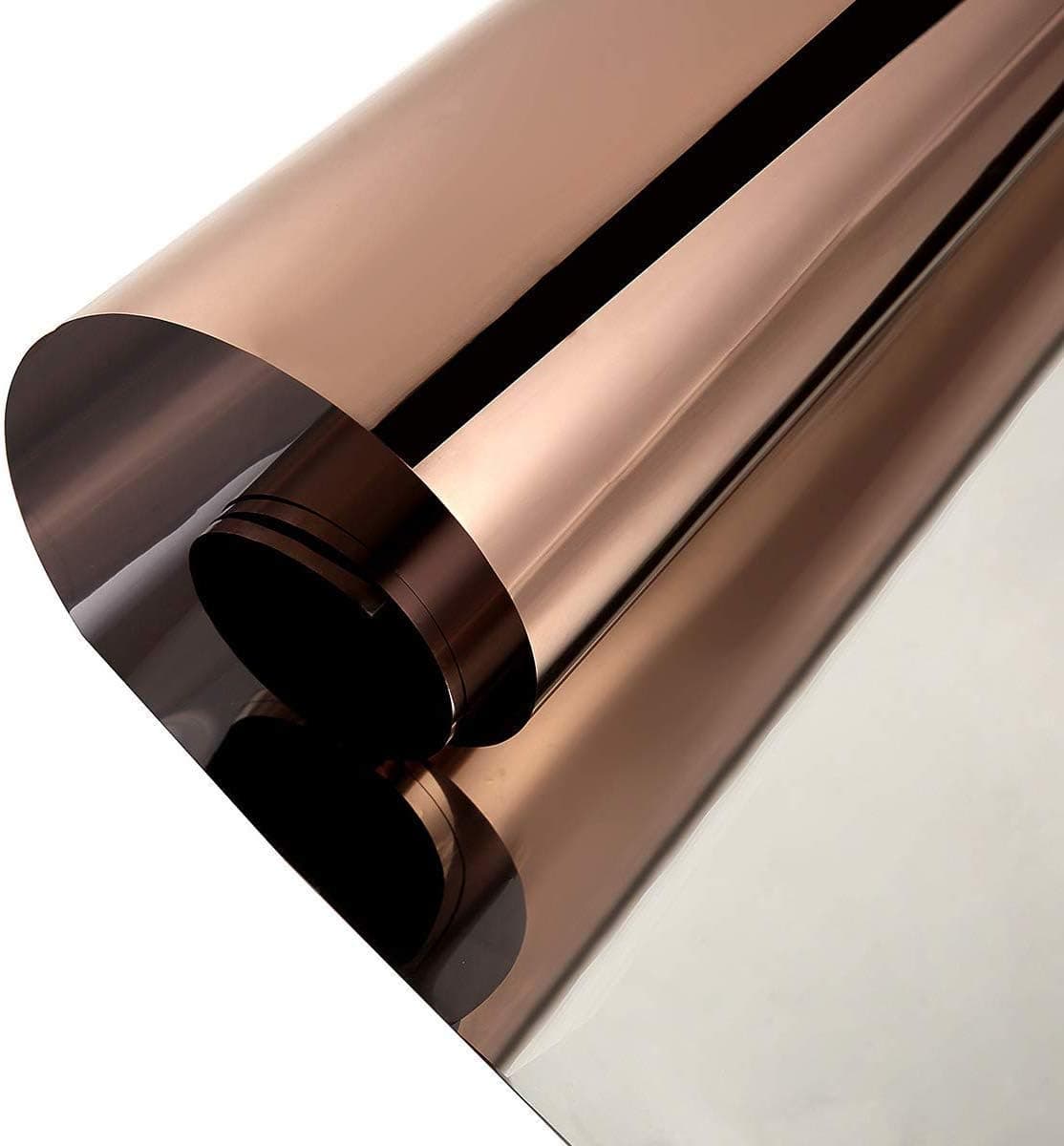 One Way Mirror Reflective Window Privacy Film Heat Insulation Anti UV Window Tinting Glass Vinyl Day Privacy Protection for Home and Office, 24 Inch x 10 Feet, Brown Silver