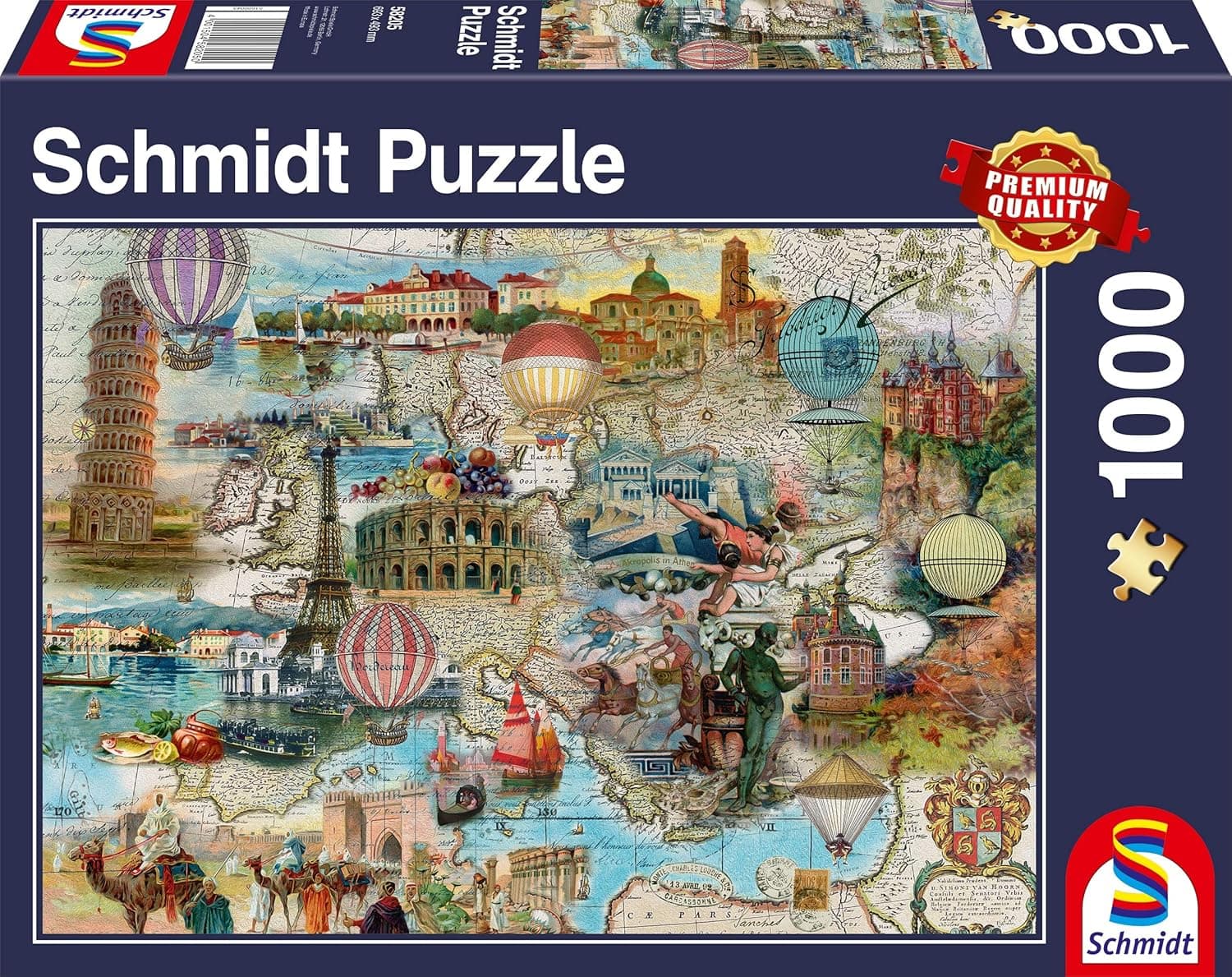 SCHMIDT Balloon Flight Europe Puzzle (1000-Piece)