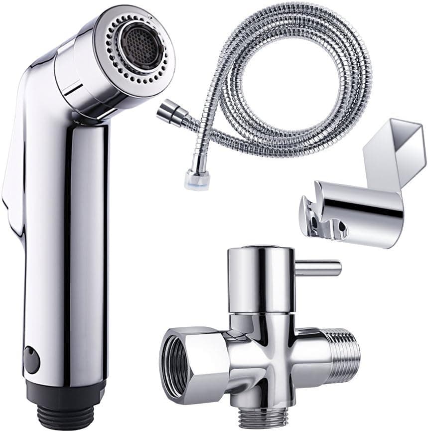 Bidet Sprayer, Ousun Handheld Cloth Diaper Sprayer Kit for Toilet with Dual Spray Models for Personal Hygiene & Cleaning Care (Silver 2)