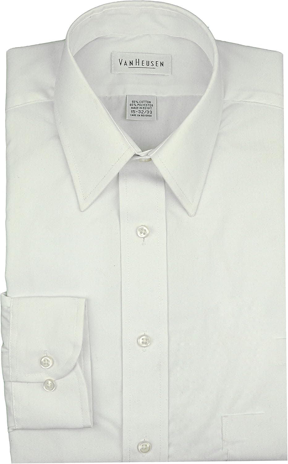 Van Heusen Men's Broadcloth Wrinkle free Long Sleeve Dress Shirt