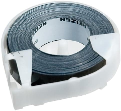 Reizen Black Vinyl Label Tape - Single Roll .50 x 144 inches