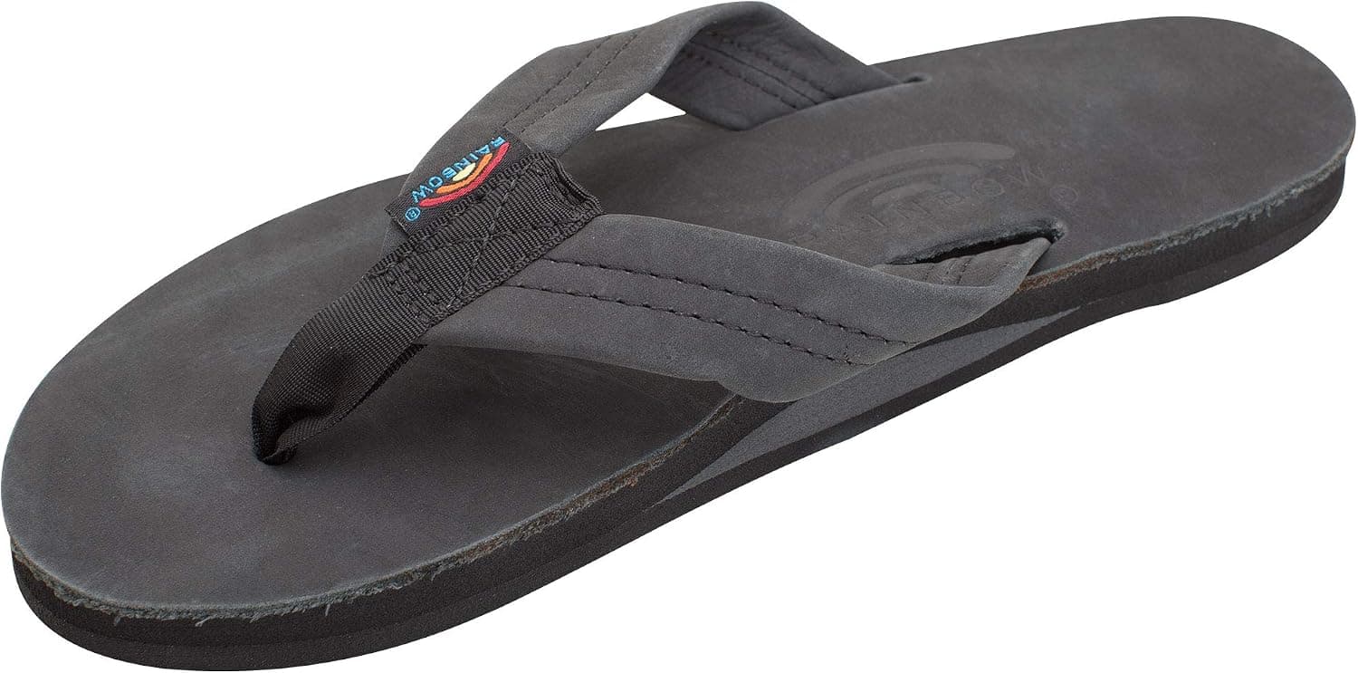 Rainbow Womens Single Layer Wide Strap Sandals (Large / 7.5-8.5 B(M) US, Black)