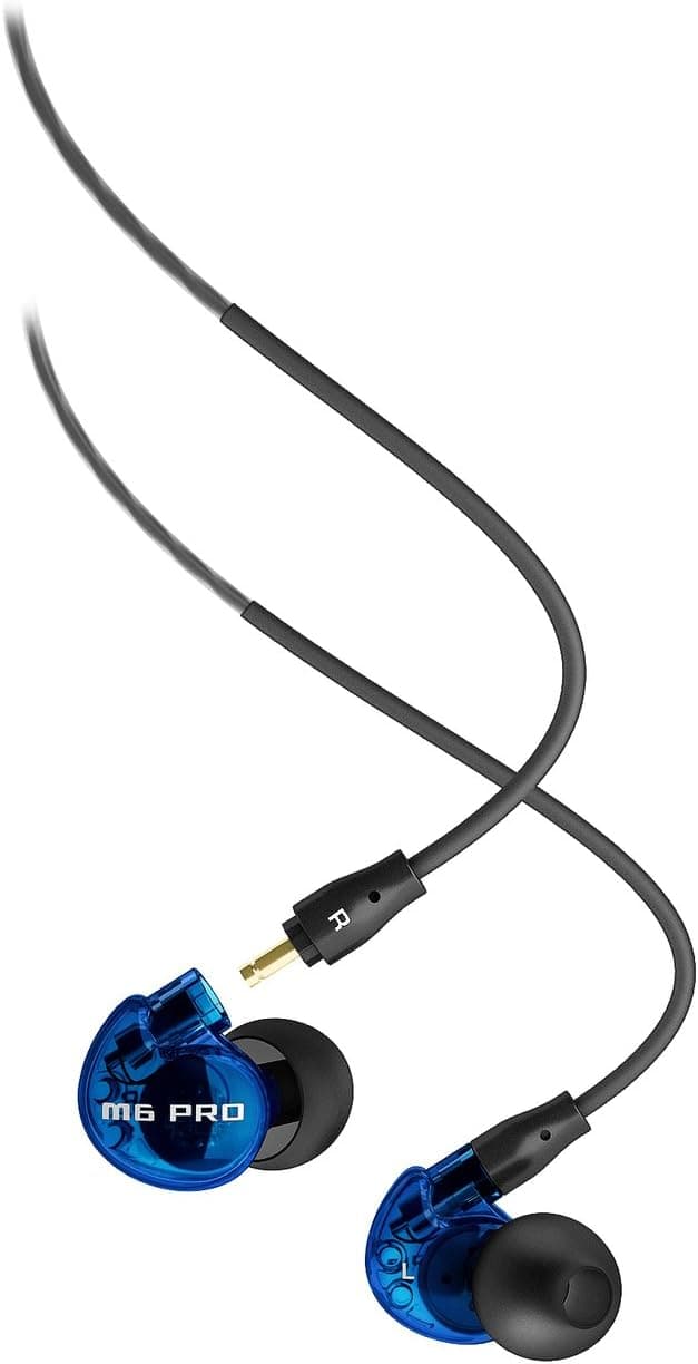 MEE Audio M6 PRO Noise-Isolating Limited Edition Blue in-Ear Monitors w/Detachable Cables