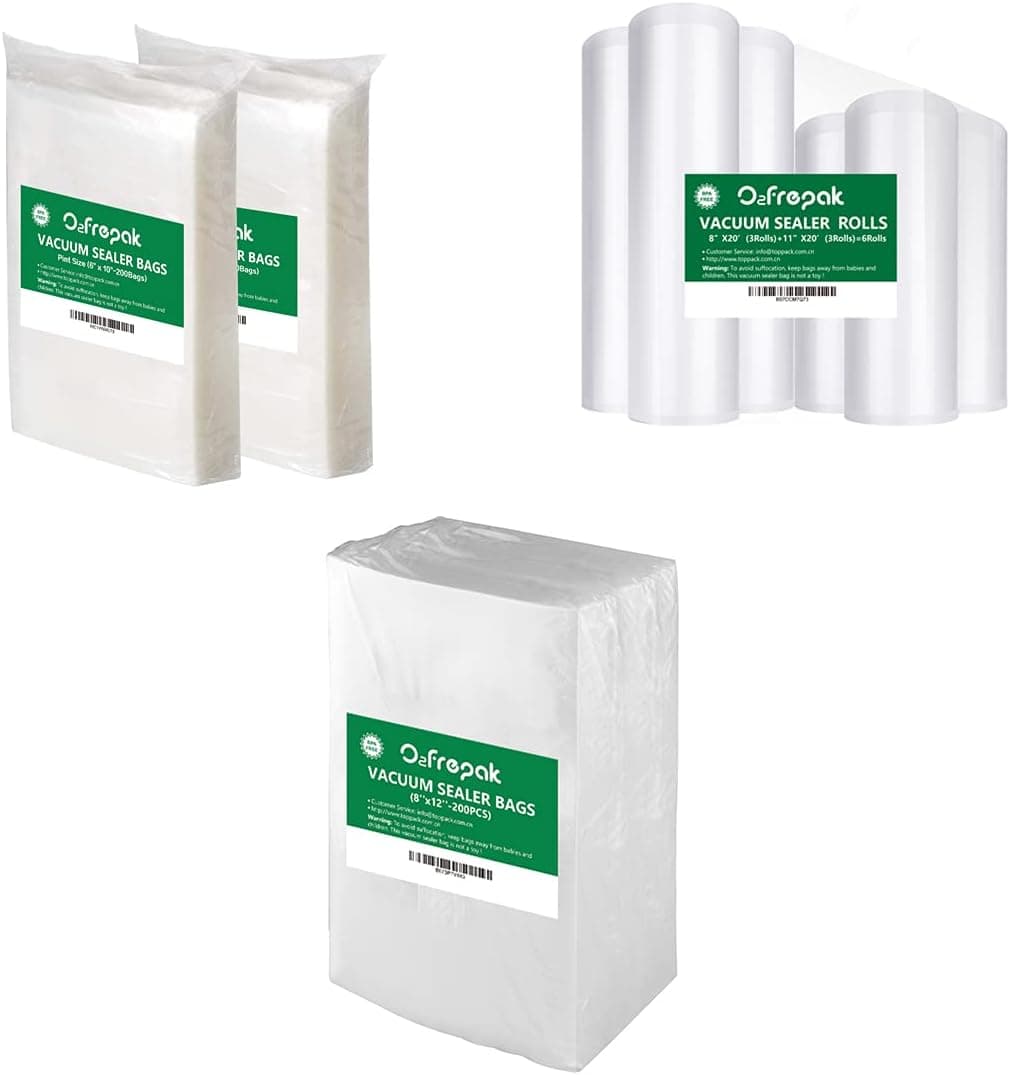 O2frepak Food Vacuum Sealer Bags Rolls with BPA Free,Heavy Duty Vacuum Sealer Storage Bags Rolls for Food,Cut to Size Roll,Great for Sous Vide