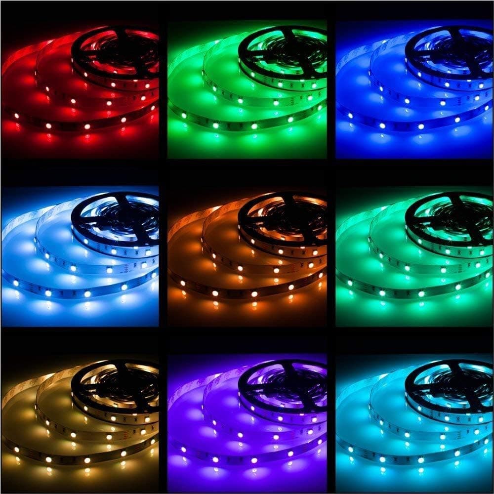 Rxment 66FT LED Strip Lights, Super Bright 600LEDs High Density, Music Sync Remote+Bluetooth App Control, RGB Color Changing Strip Lighting for Bedroom, Under Cabinet, Bar, Dorm Room Decor, 12V