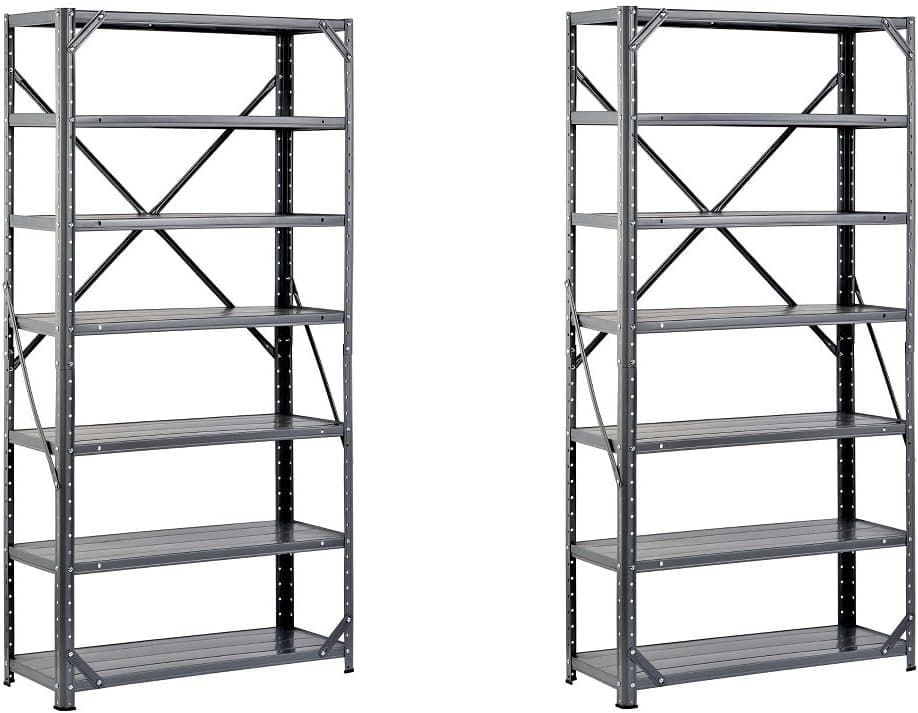 EDSAL HC30127 Steel 7-Shelf Shelving Unit, 750 lb Capacity, 30" Width x 60" Height x 12" Depth