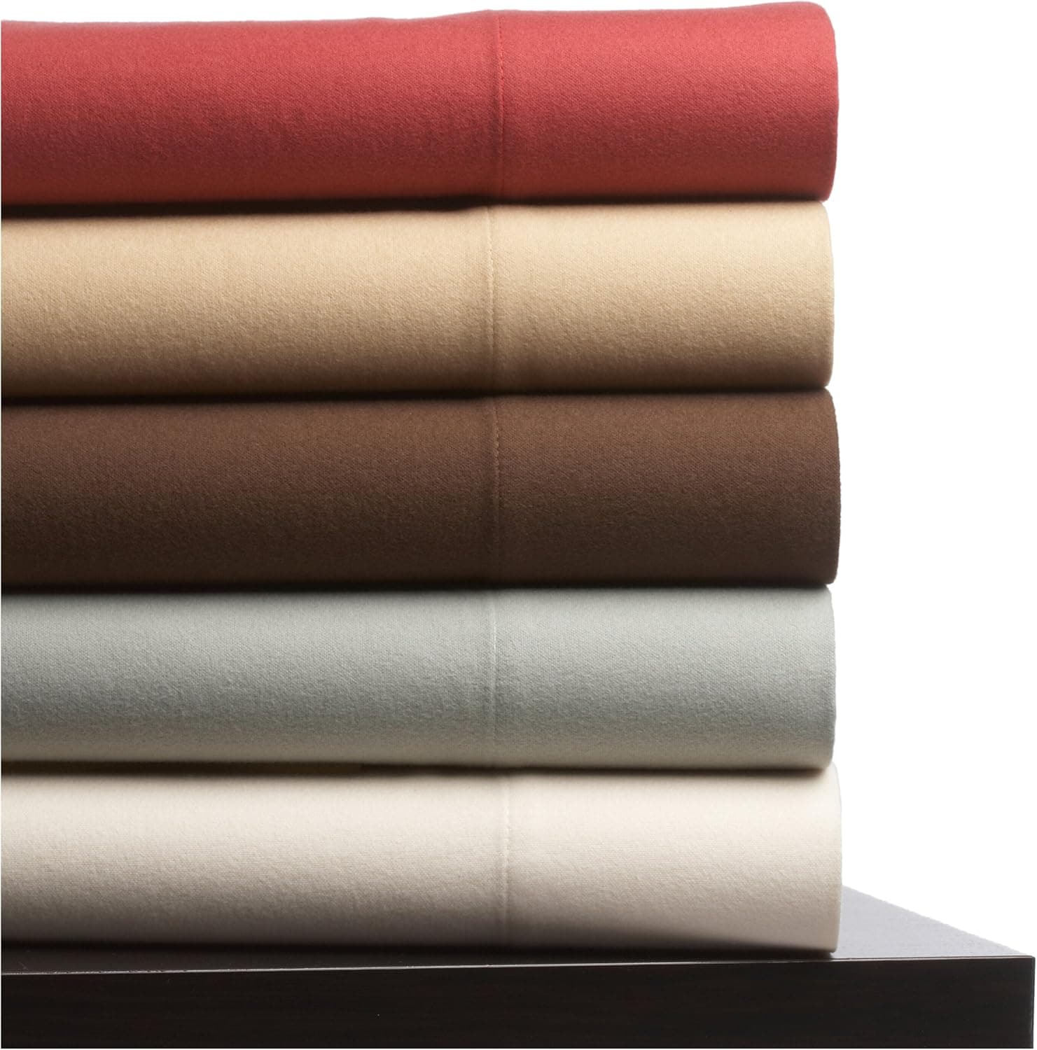 Pinzon 200-Gram Supima Velvet Flannel Queen Sheet Set, French Roast