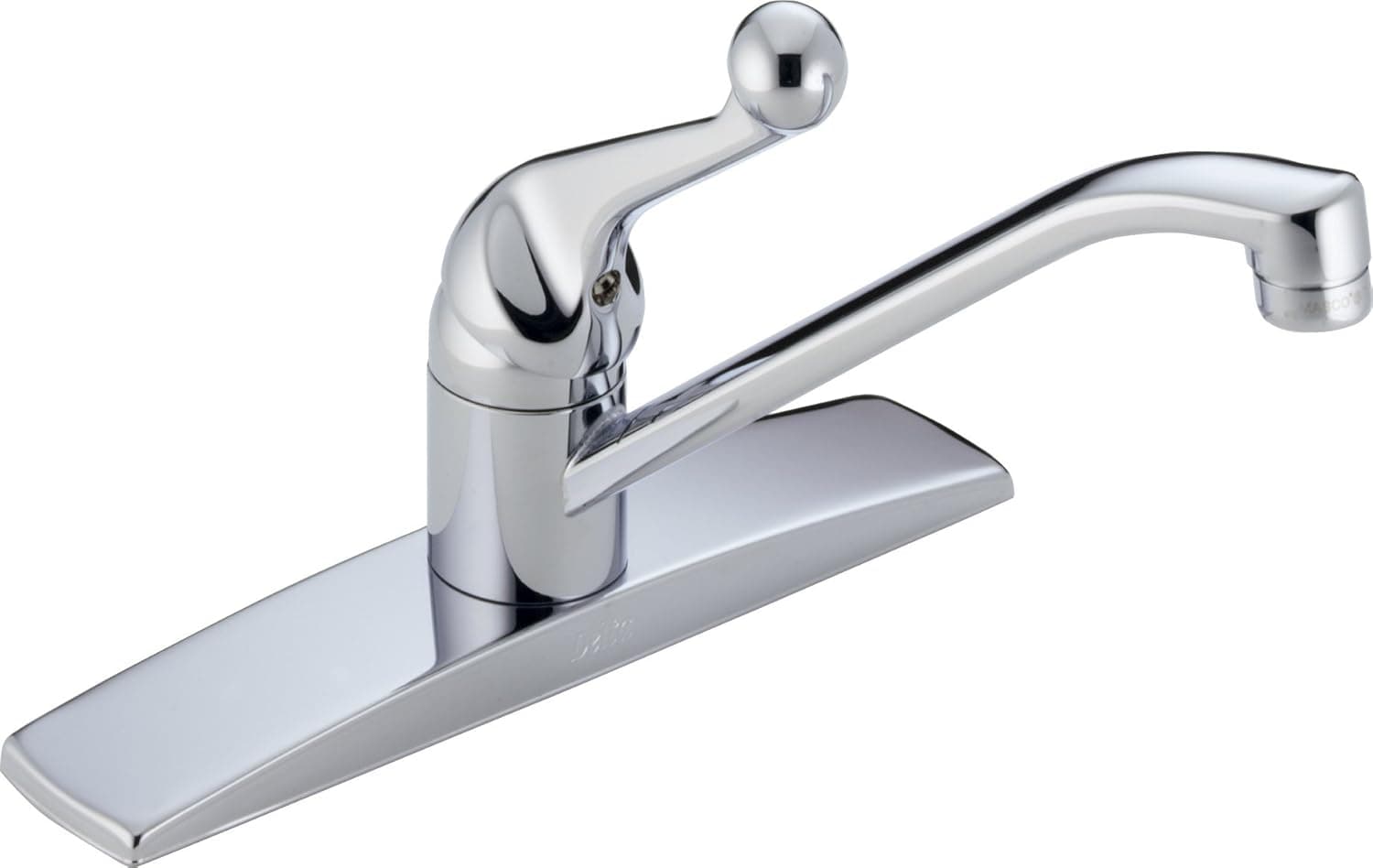 Delta Faucet Classic Single-Handle Kitchen Sink Faucet, Chrome Kitchen Faucet, Kitchen Sink Faucet 3-Hole, Chrome 100LF-WF