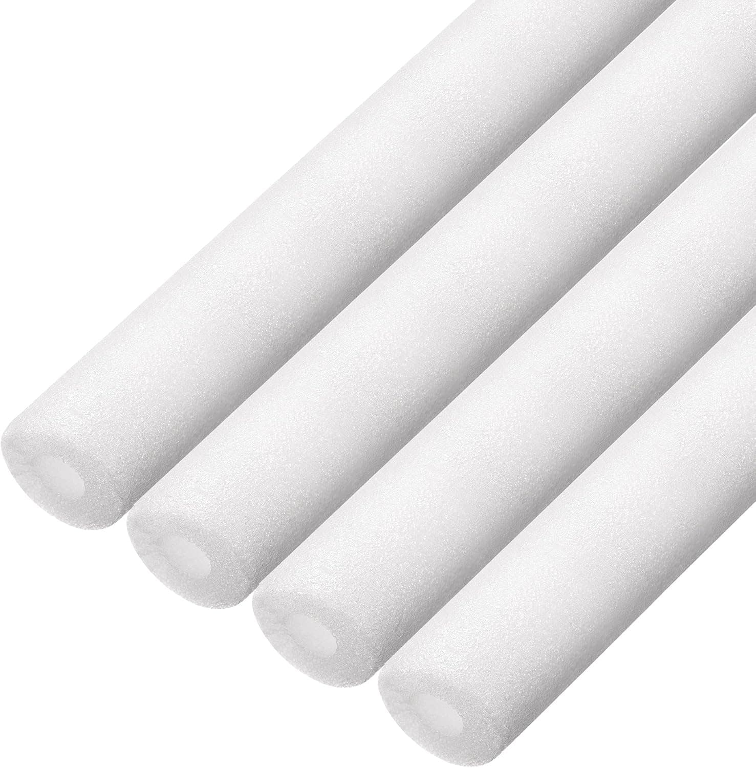 uxcell Foam Tube for Protecting Pipes and Heat Preservation 3.28 Ft Length 0.39in ID 1.18in OD Pipe Insulation Kits White 4 Pack