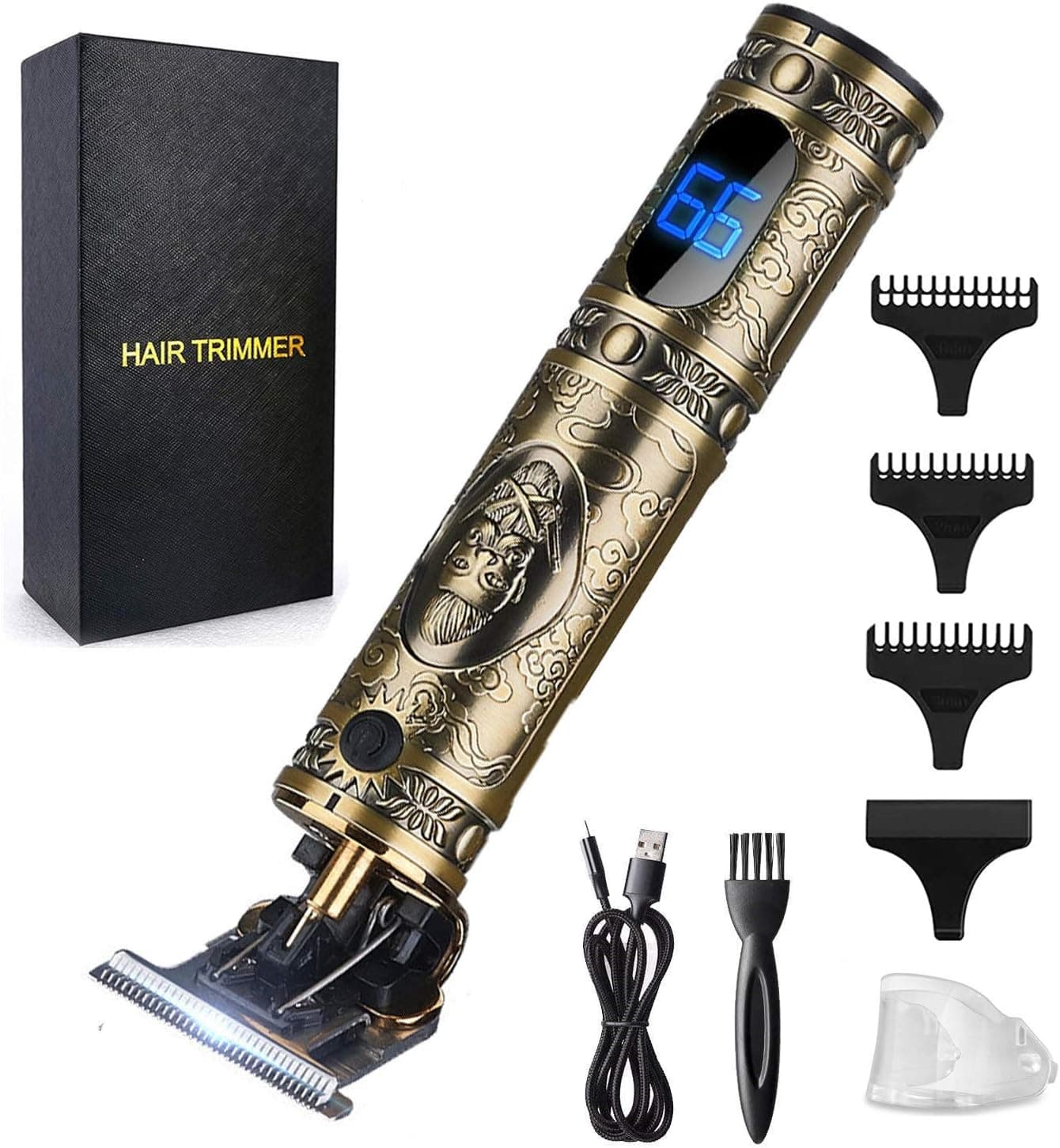 RESUXI Hair Clippers for Men Hair Trimmer for Barbers,Professional Cordless T Blade Trimmer, Beard Edger Liners for Men,Barber Shavers for Hair Cutting,Gold Knight Close-cutting Hair Machine