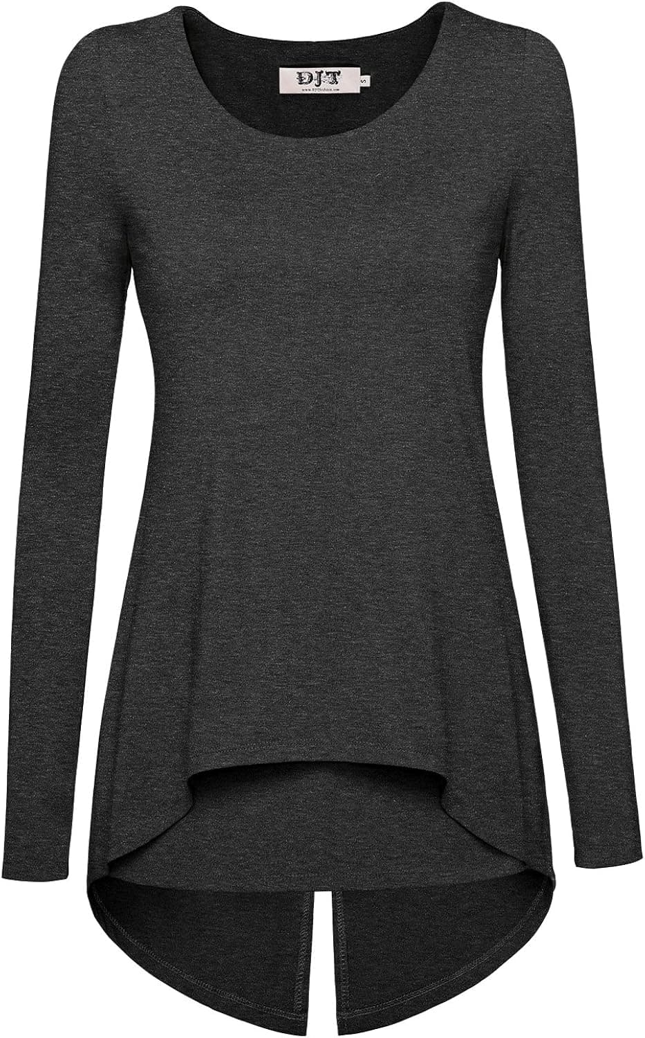 DJT Womens Faux Twinset Layered Irregular Hem Tunic Shirt