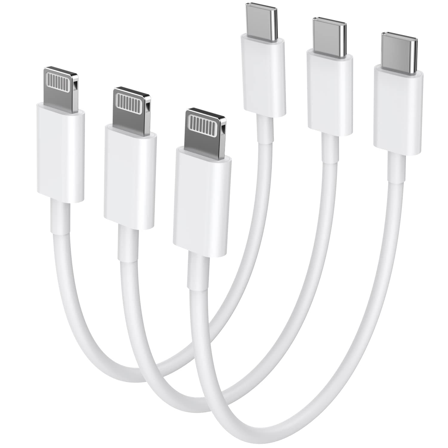 Short USB C to Lightning Cable,3Pack [Apple MFi Certified] iPhone 13 Fast Charger Cable USB-C Power Delivery Charging Cord for iPhone 13/12/12 Pro Max/12 Mini/11Pro/XS/Max/XR/X/8/8Plus/iPad, White