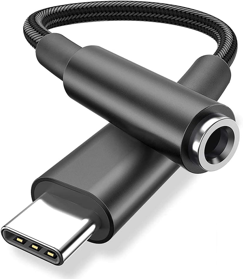 USB C to Headphone Jack Adapter, CALOCAA Headphone Adapter for Huawei Mate 40 pro Audio Adapter Dongle Hi-Fi DAC Chip, Compatible with Huawei Mate 40 /P40 /P40 pro,Pixel 4/3/2/XL, Samsung S20 - Black