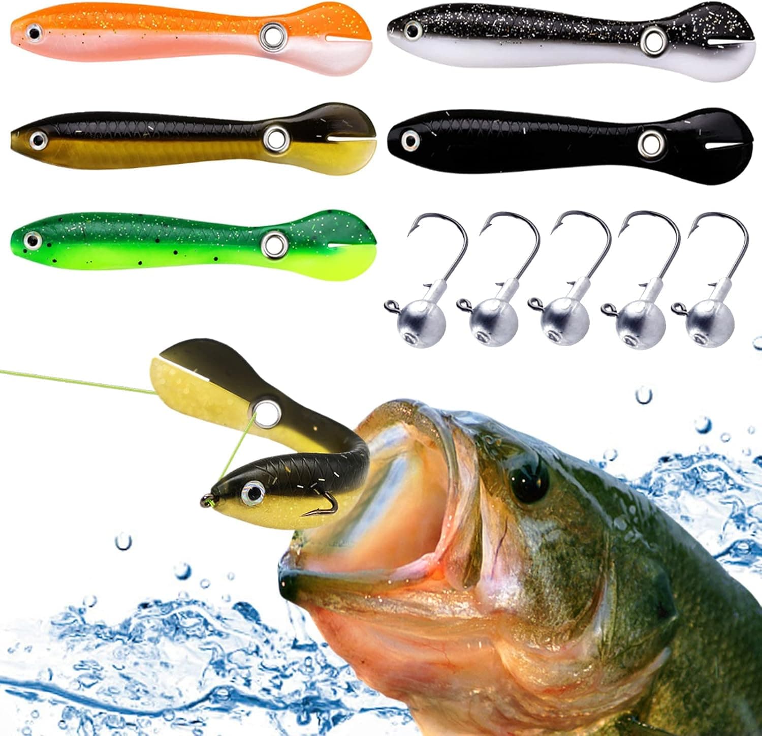 Fishing Lures, Fishing Gear Bass Lures Soft Bionic Fishing Lure Stuff, Realistic Swimming Fishing Bait Accessory, Fishing Gifts for Saltwater & Freshwater for Men