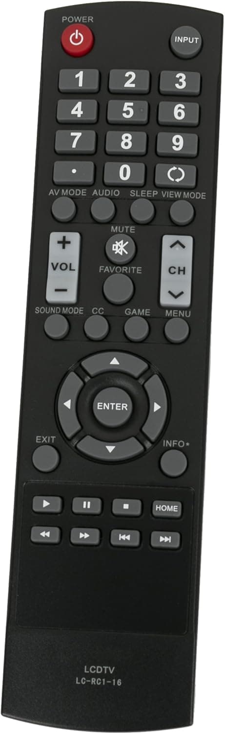 New Replaced Remote Control LC-RC1-16 fit for Sharp LCD HDTV LC32LB370U LC-32LB480U LC32LB480U LC-40LB480U LC40LB480U LC-50LB370 LC50LB370 LC-50LB370U LC50LB370U LC-32LB370 LC32LB370 LC-32LB370U