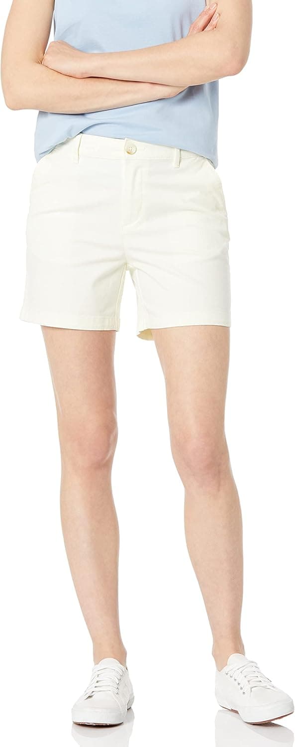 Amazon Essentials Women's 5" Inseam Chino Short (Available in Straight and Curvy Fits)