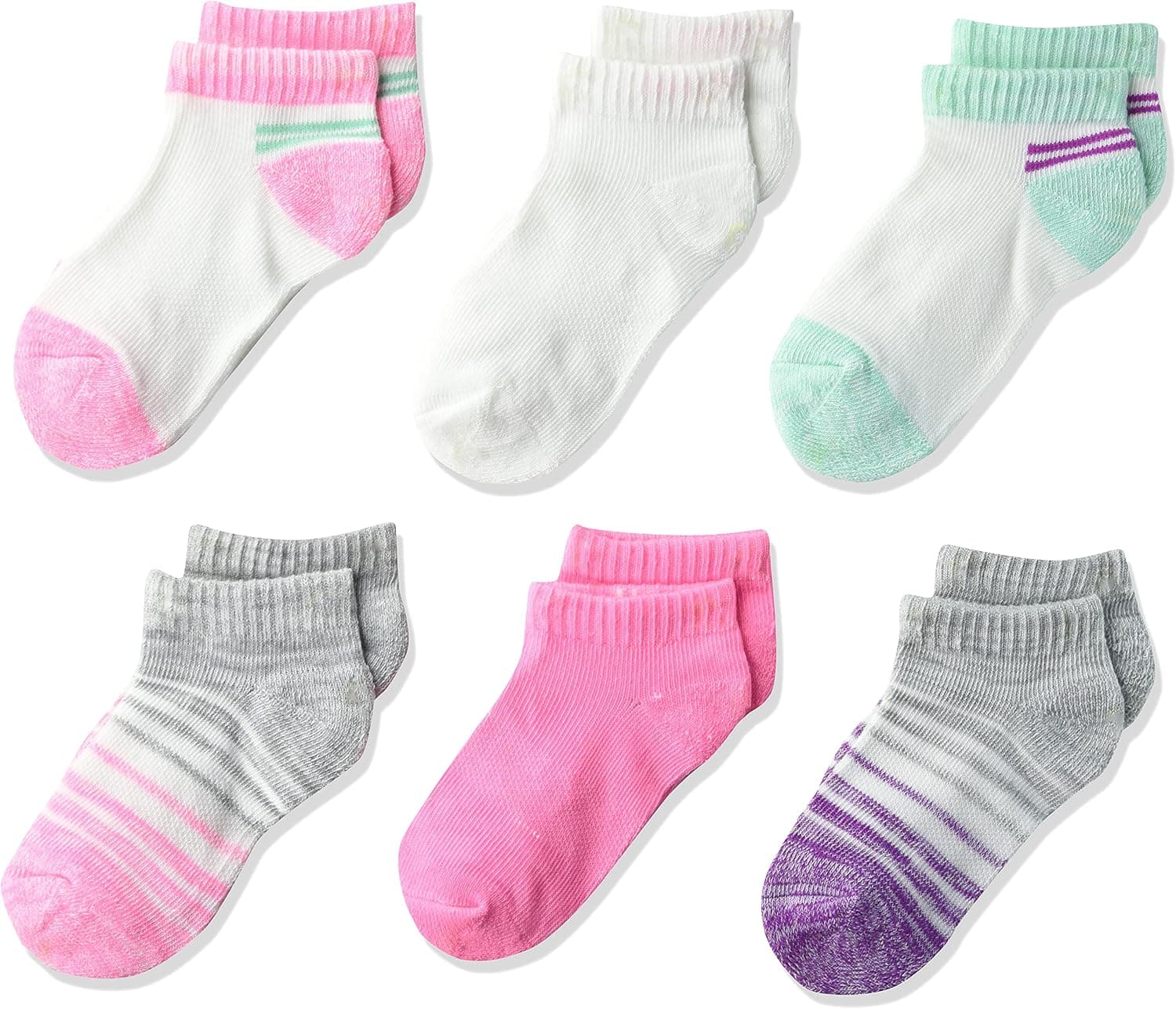 Hanes Baby Girls' Lifestyle Comfort Low Cut Socks, 6-Pair Pack