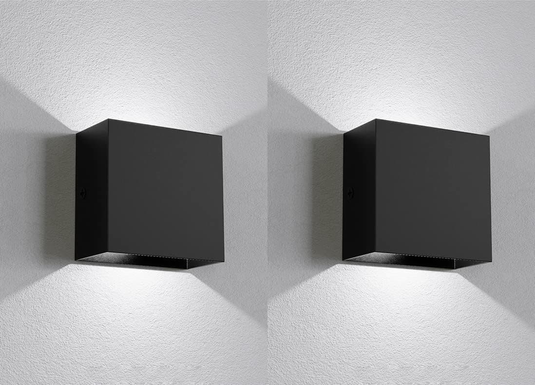 ZYI Indoor LED Wall Lamp with Touch Switch, Cordless Lamp Rechargeable USB Wall Sconce Lights Battery Powered Bedside Lamps for Bedroom Children's Room Corridor Stairwell (Black 2pack, 6000K)