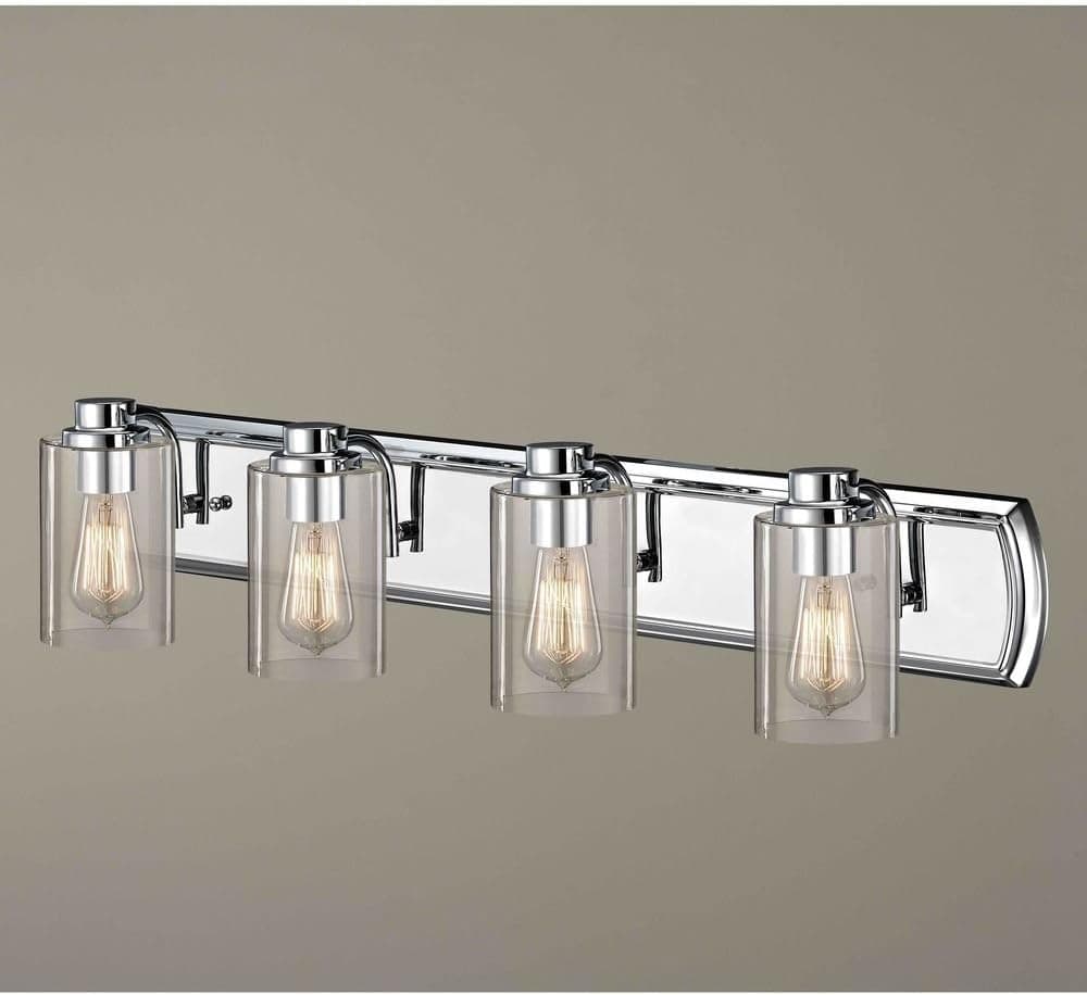 Industrial 4-Light Vanity Light in Chrome