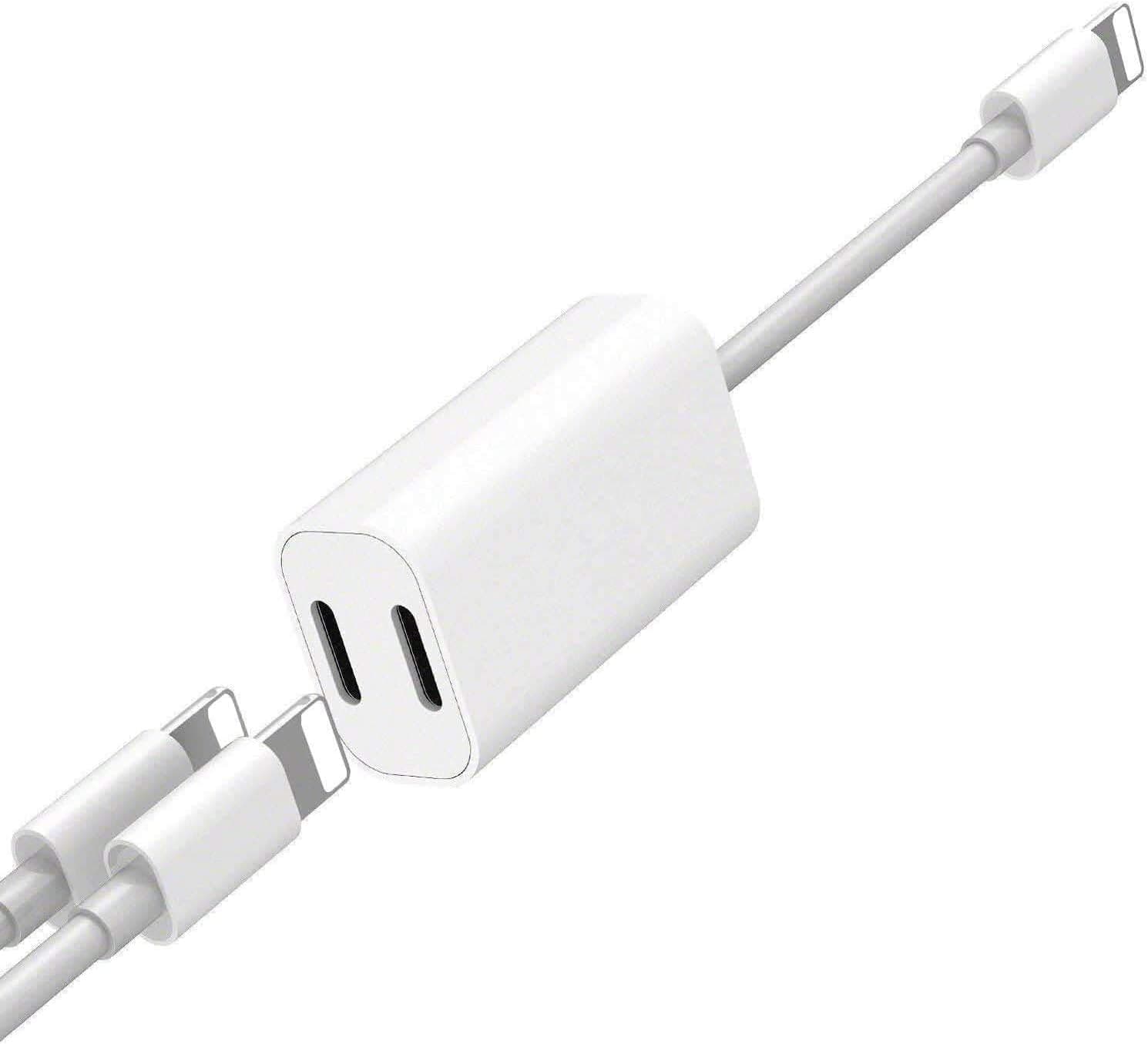 [Apple MFi Certified] Dual Lightning Splitter for iPhone, 2 in 1 Double Lightning Headphone Audio + Charge Compatible with iPhone 12/12 Pro/11/XS/XR/X 8 /iPad, Support Sync Data + Call + Music Control