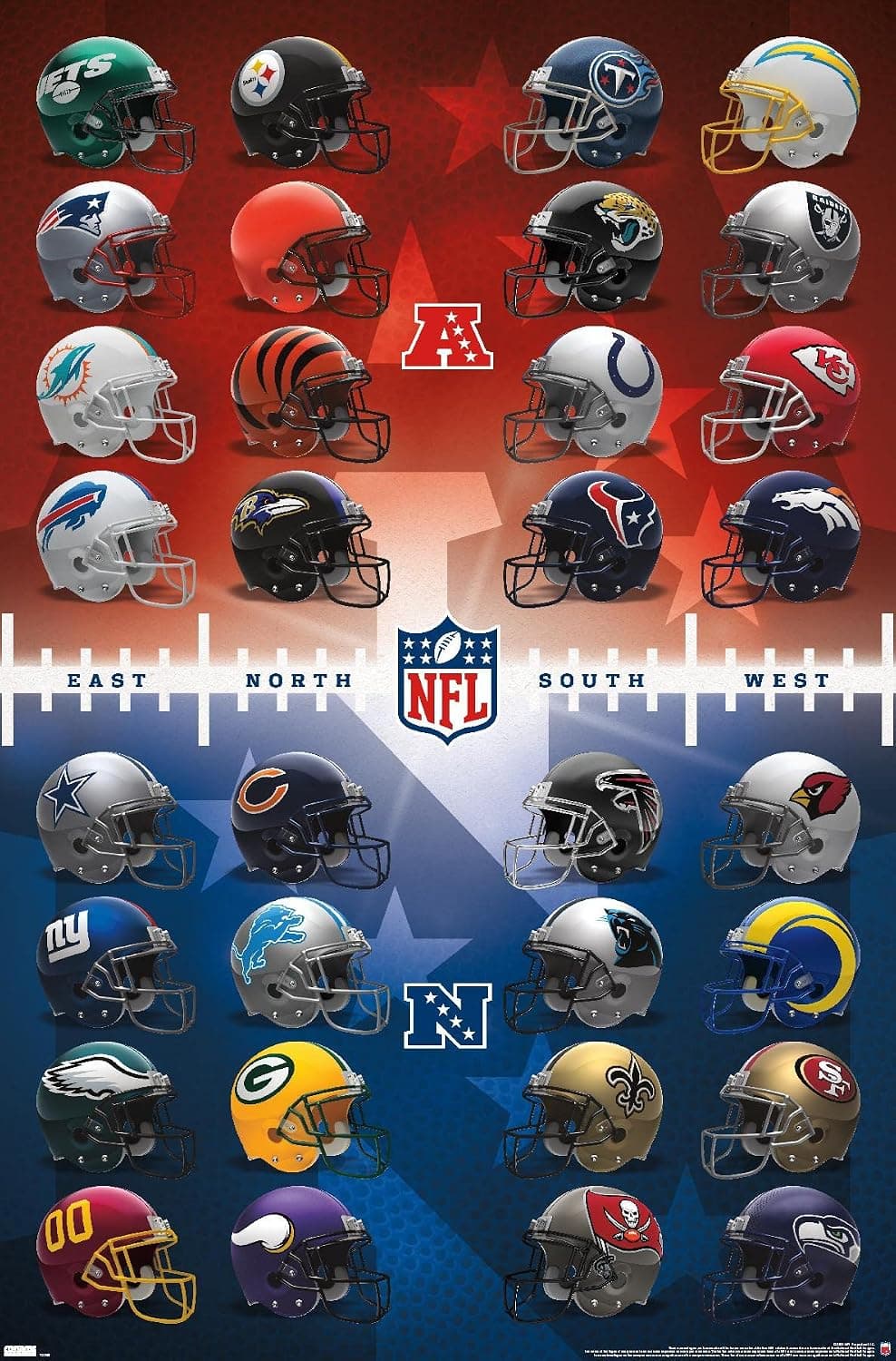 Trends International NFL League - Helmets 21 Wall Poster, 22.375" x 34", Premium Unframed Version