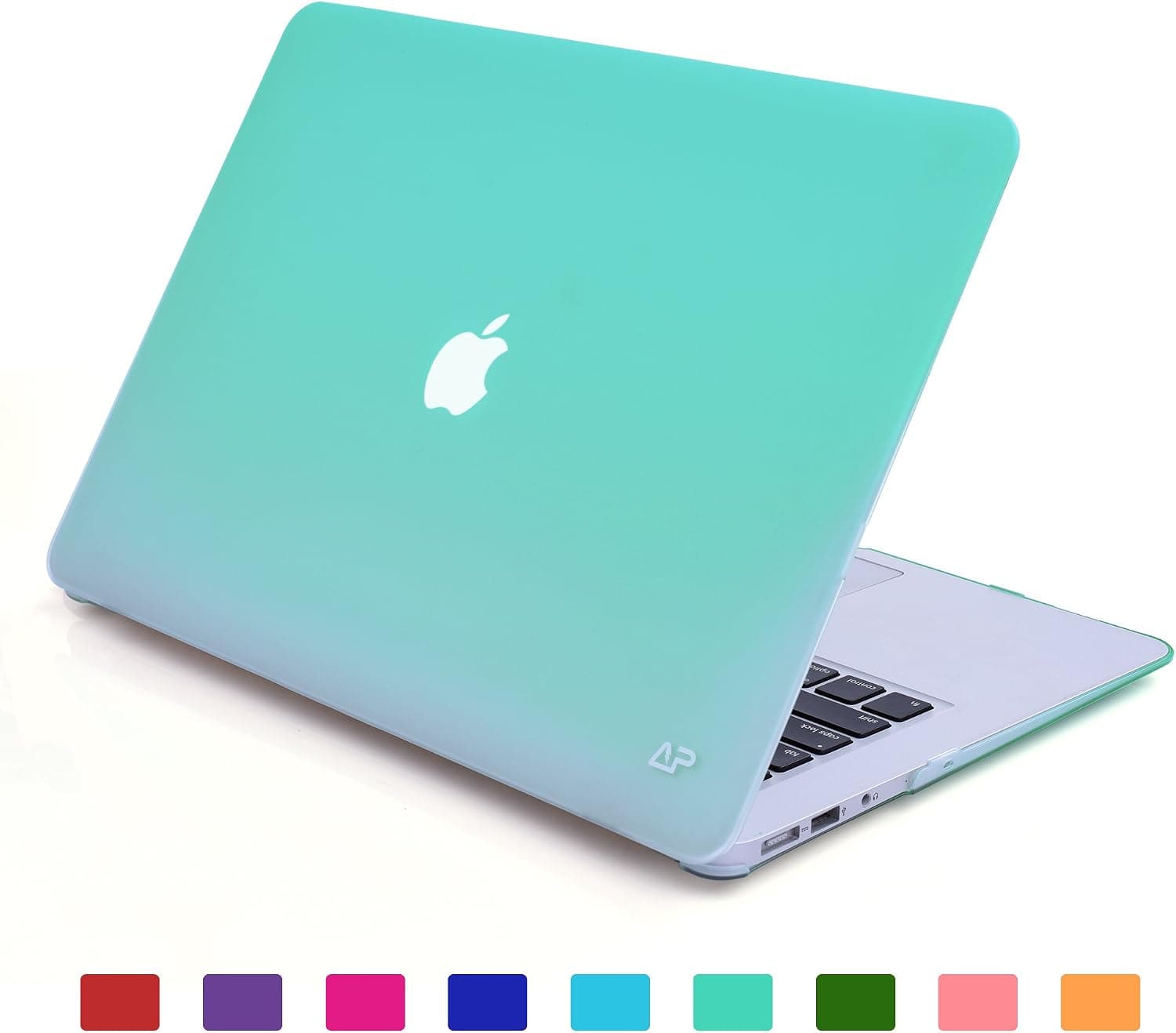 Fade to White Matte Carrying Hard Shell Case for MacBook Air 13.3” A1466 & A1369 (Turquoise Blue)
