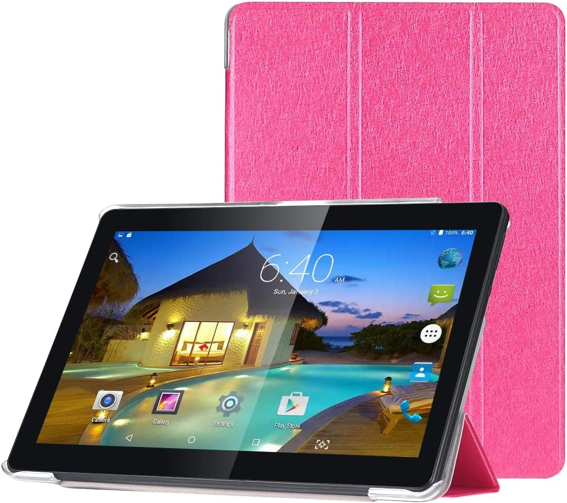 BeyondTab 10 Case, Tablet Case Cover Stand Folio Case for BeyondTab Android Tablet with SIM Card Slot Unlocked 10 inch (Pink)