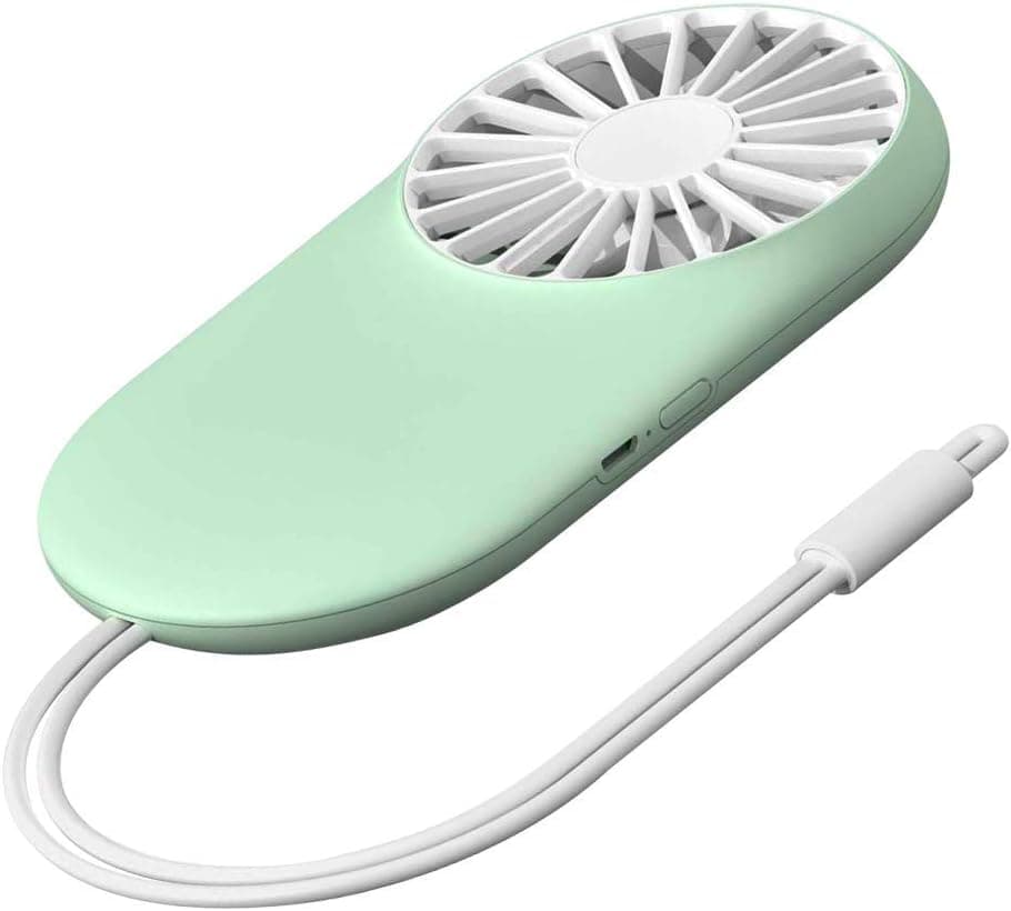 KINGRUNNING Handheld Fan, Mini Fan Powerful Small Personal Portable Fan Speed Adjustable USB Rechargeable for Travel, 5V 900mAh, Green
