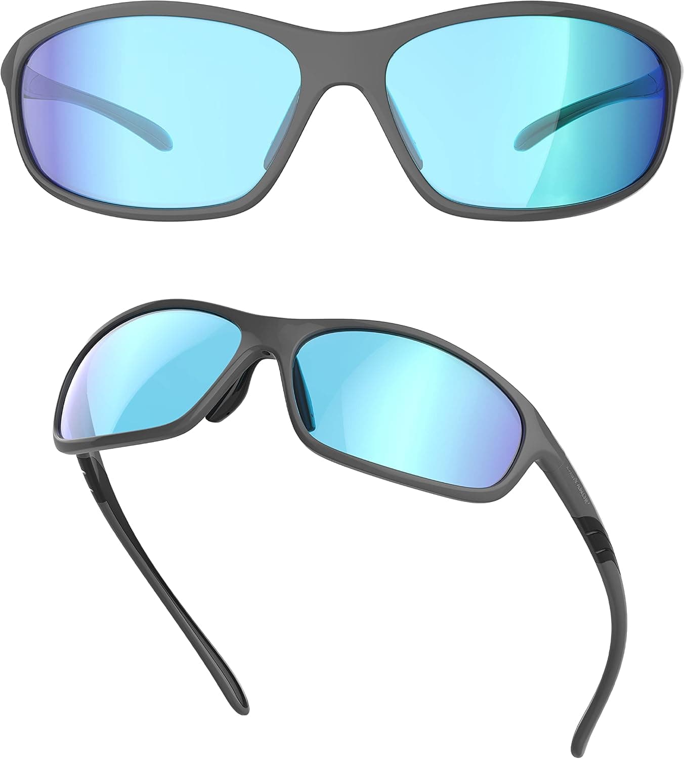 Lasiyanor Lightweight TAC Polarized Sports Sunglasses for Men Women, TR90 Adjustable Nose Pads Running Cycling UV400